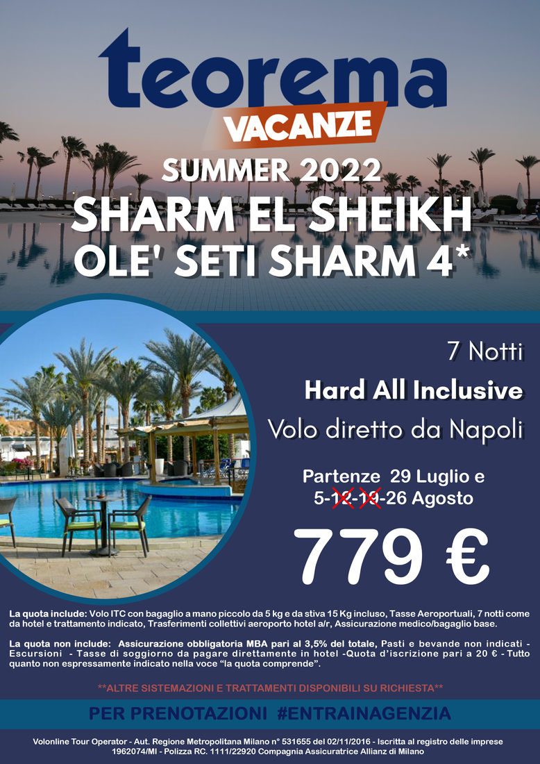 Sharm el sheikh - 29 Luglio e 5 -26 Agosto da Napoli