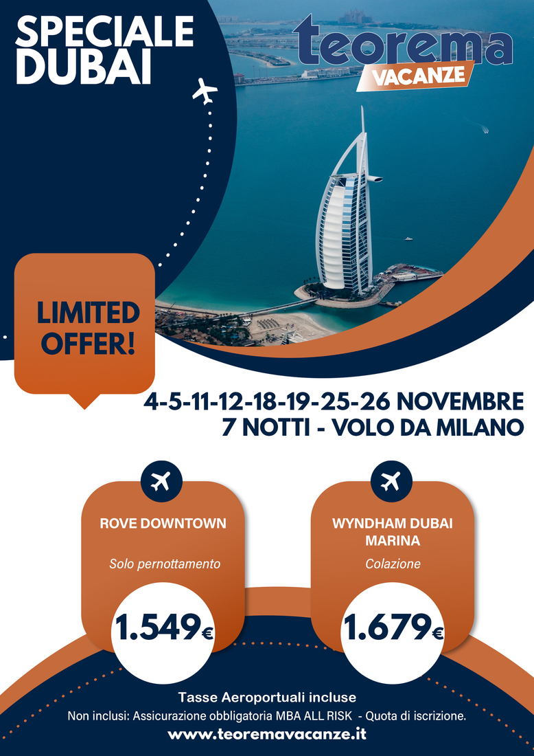 Dubai - 4-5-11-12-18-19-25-26 novembre da Milano