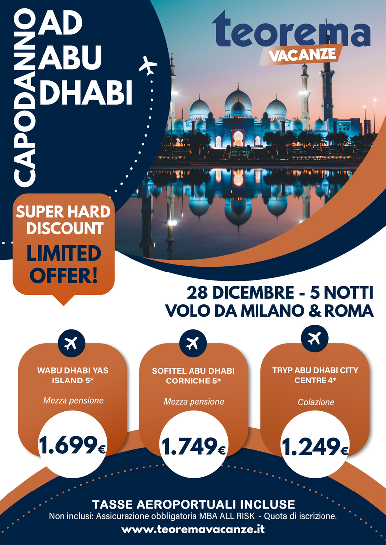 Capodanno Abu Dhabi da Milano e Roma