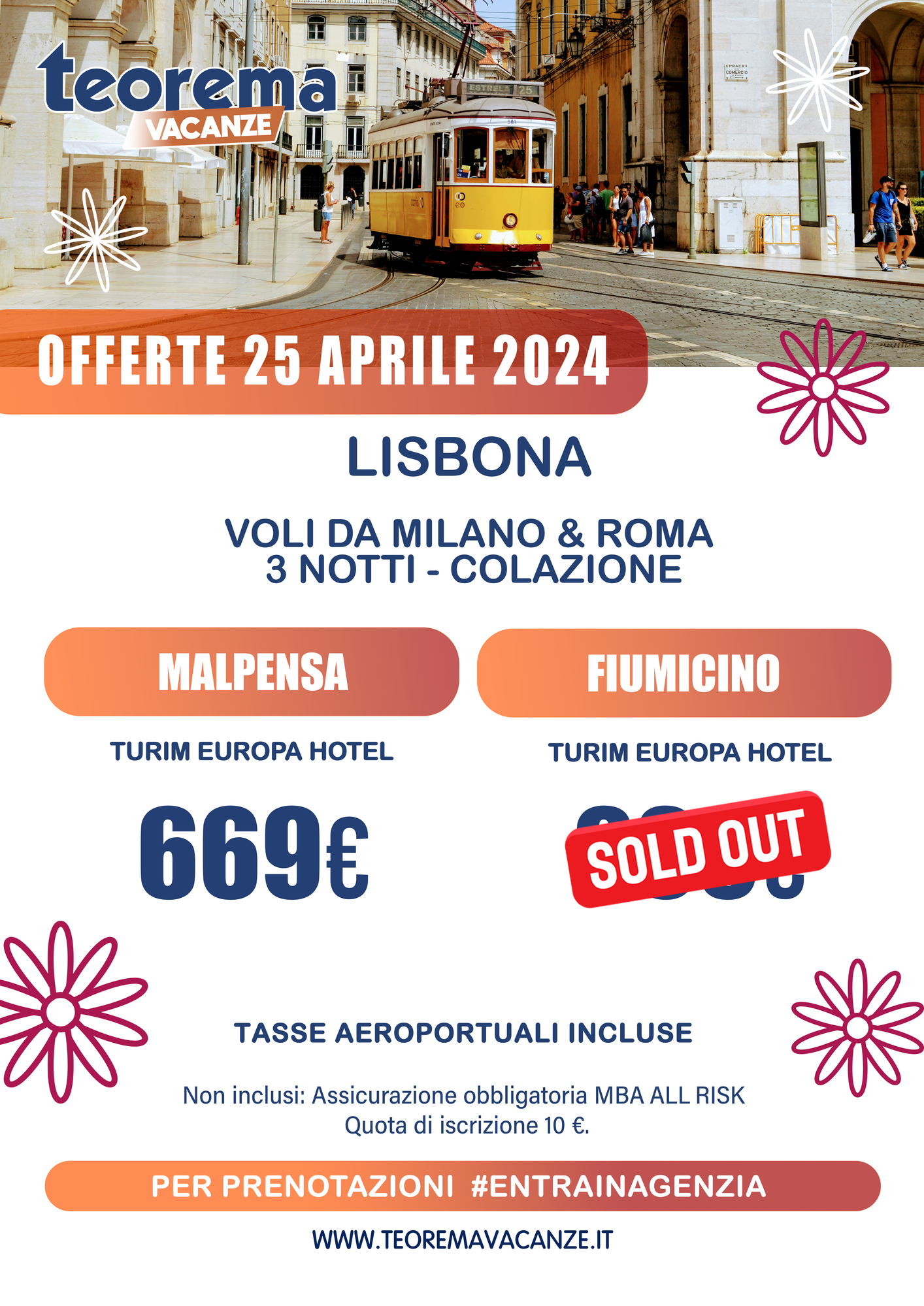 25 APRILE 2024 - LISBONA DA MILANO&ROMA