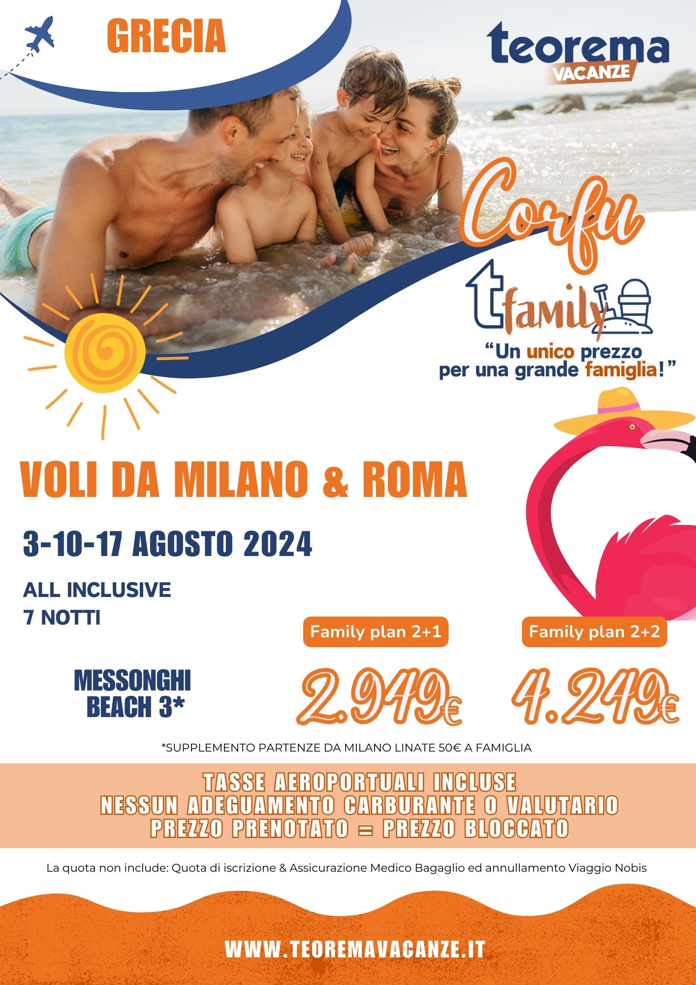 T FAMILY - CORFÙ - DA MILANO E ROMA *