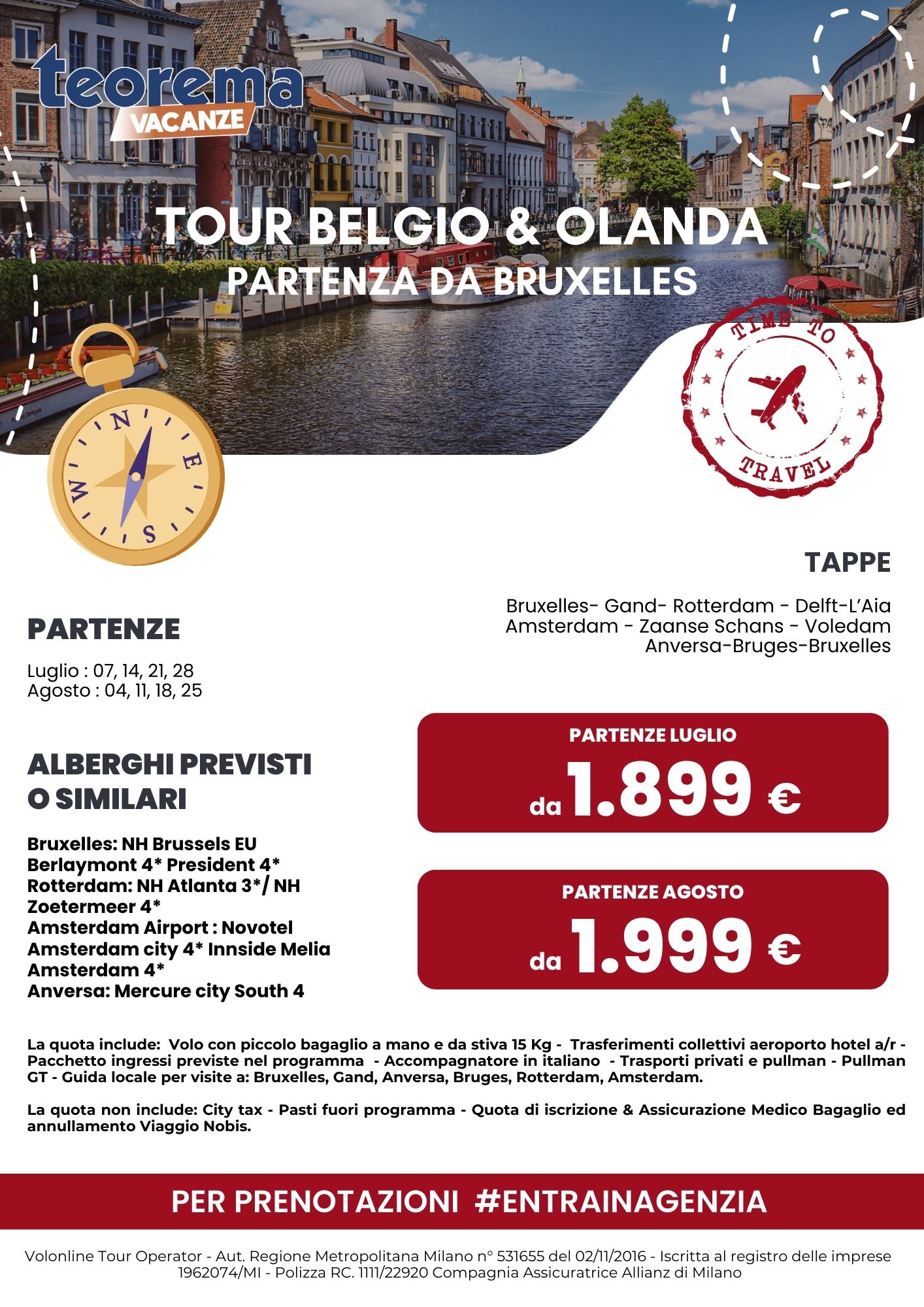 TOUR BELGIO & OLANDA 2024