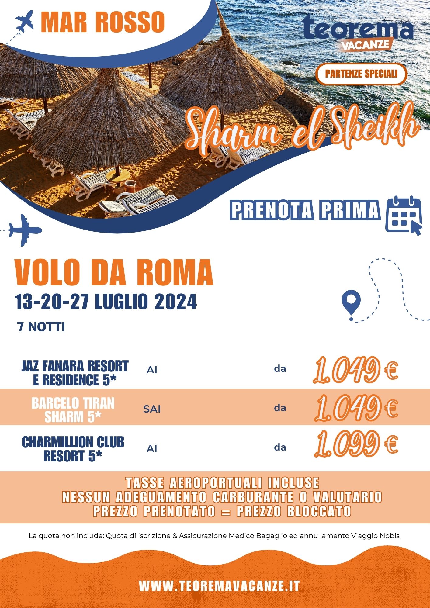 TEOREMA SUMMER 2024 - Sharm el sheikh DA ROMA Luglio