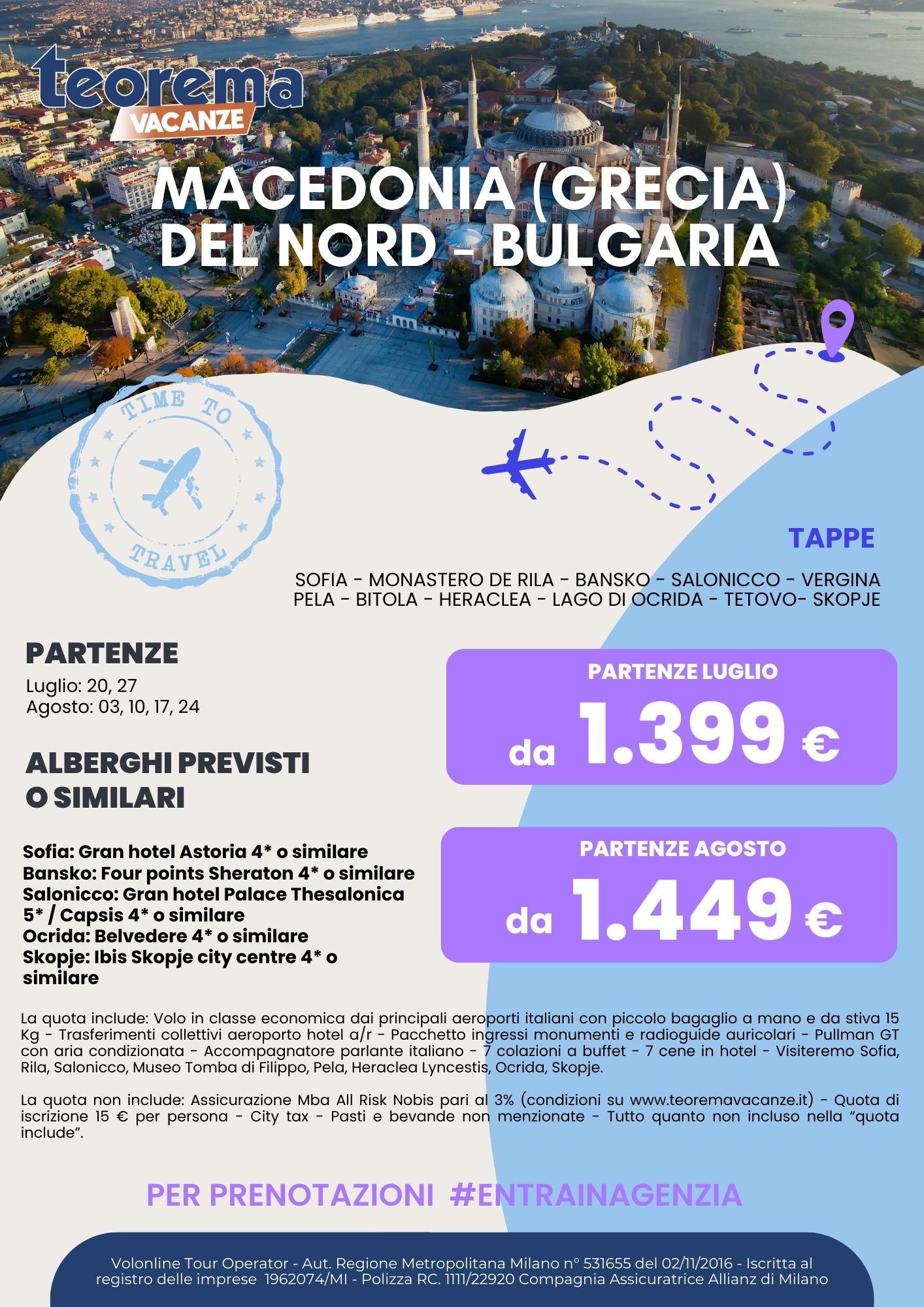 TOUR MACEDONIA DEL NORD - BULGARIA 2025