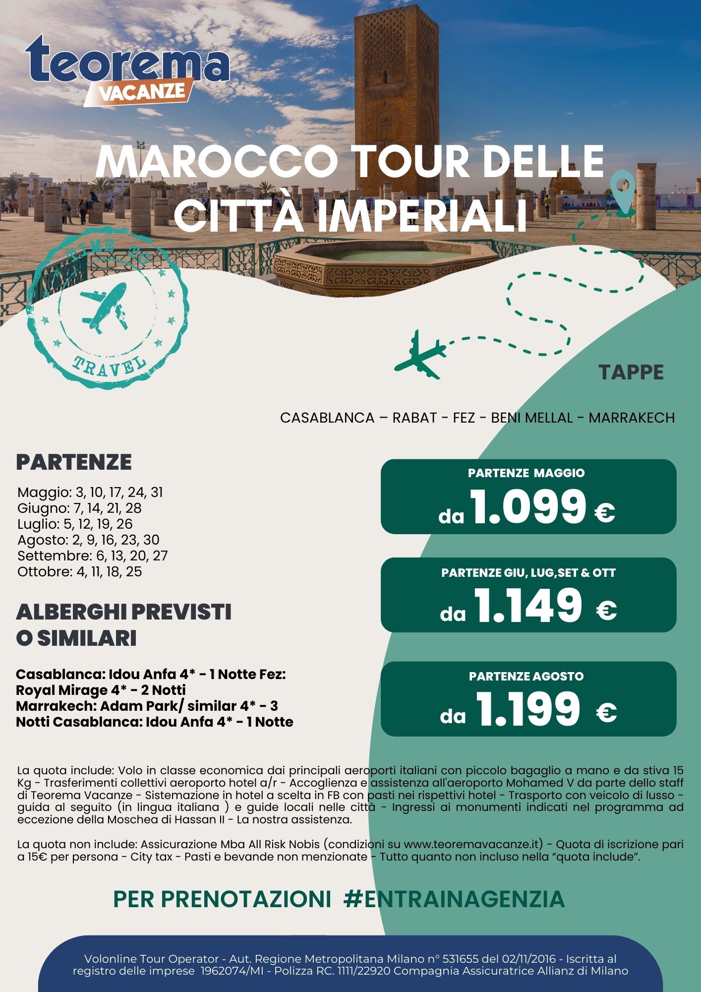 TOUR MAROCCO TOUR DELLE CITTÁ IMPERIALI 2025