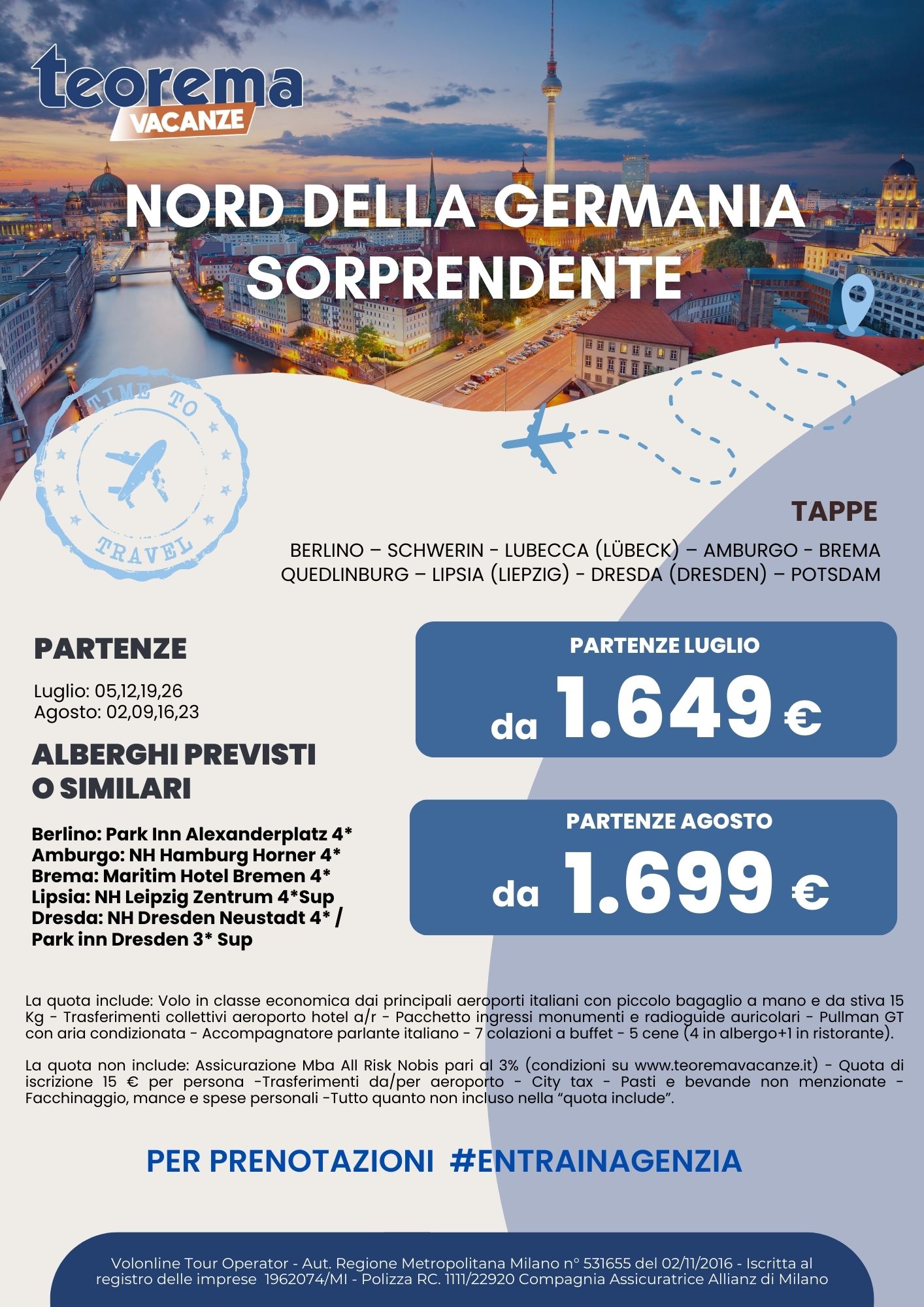 TOUR NORD DELLA GERMANIA 2025