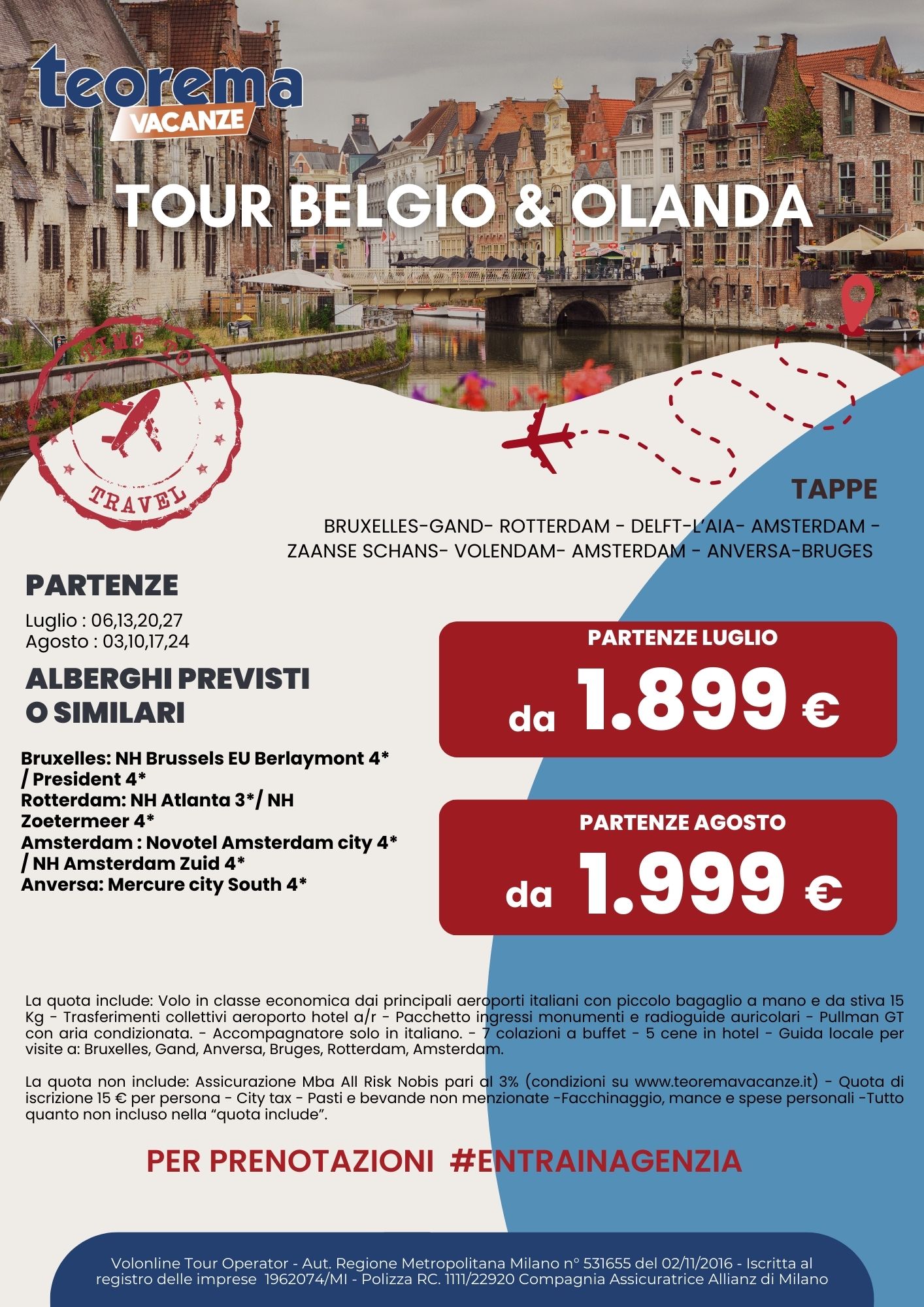 TOUR TOUR BELGIO & OLANDA 2025