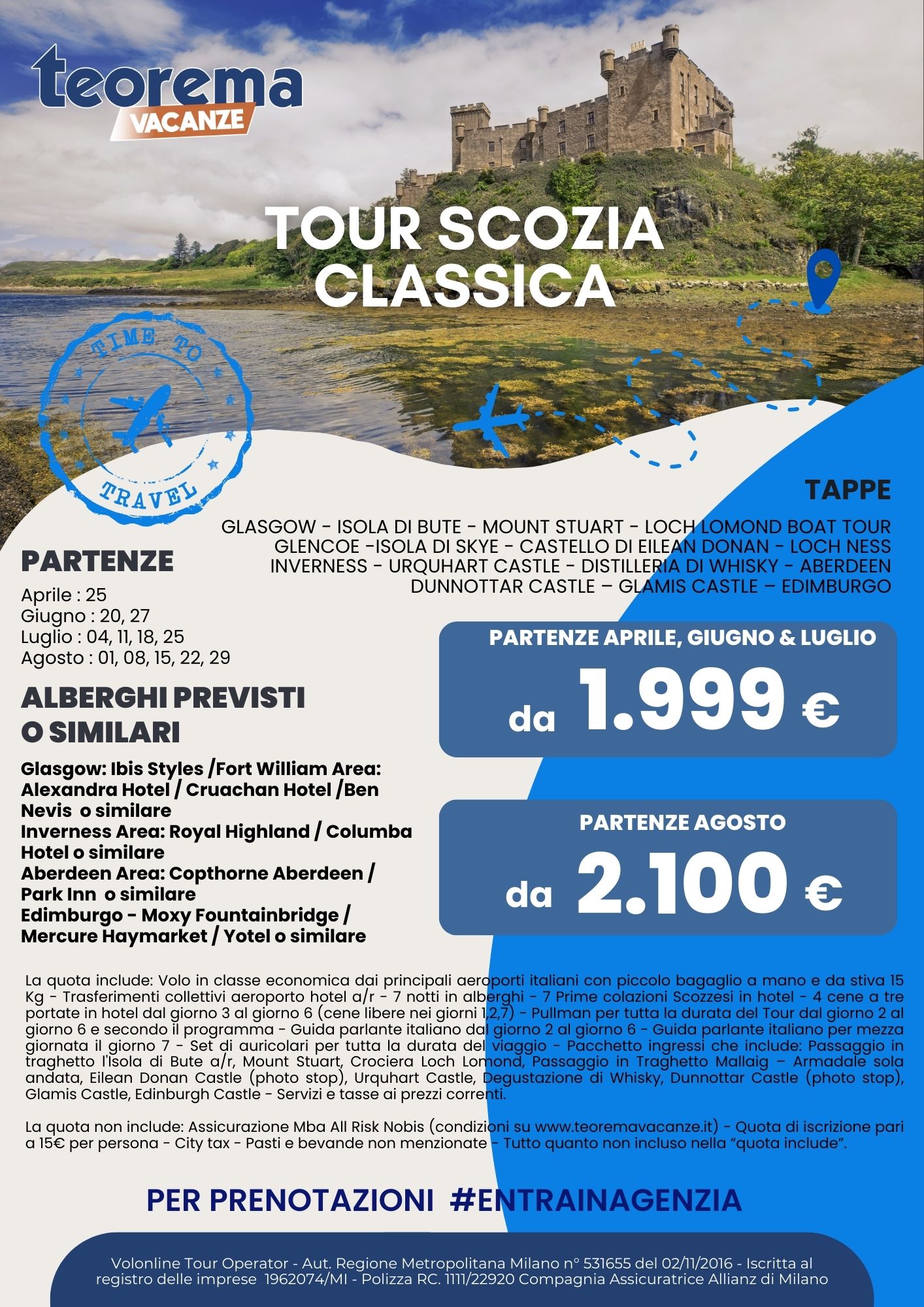 TOUR SCOZIA CLASSICA 2025