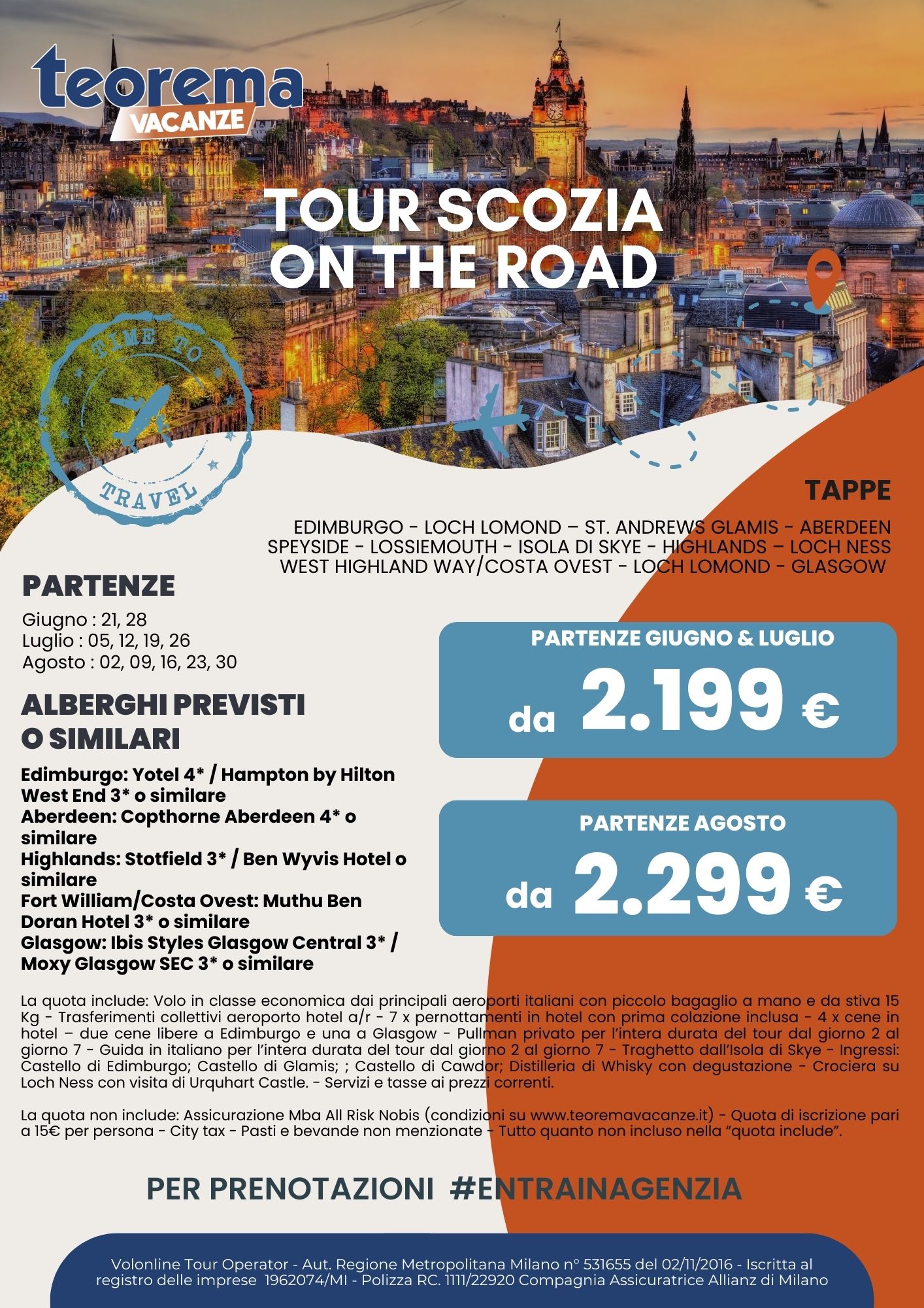 TOUR SCOZIA ON THE ROAD 2025