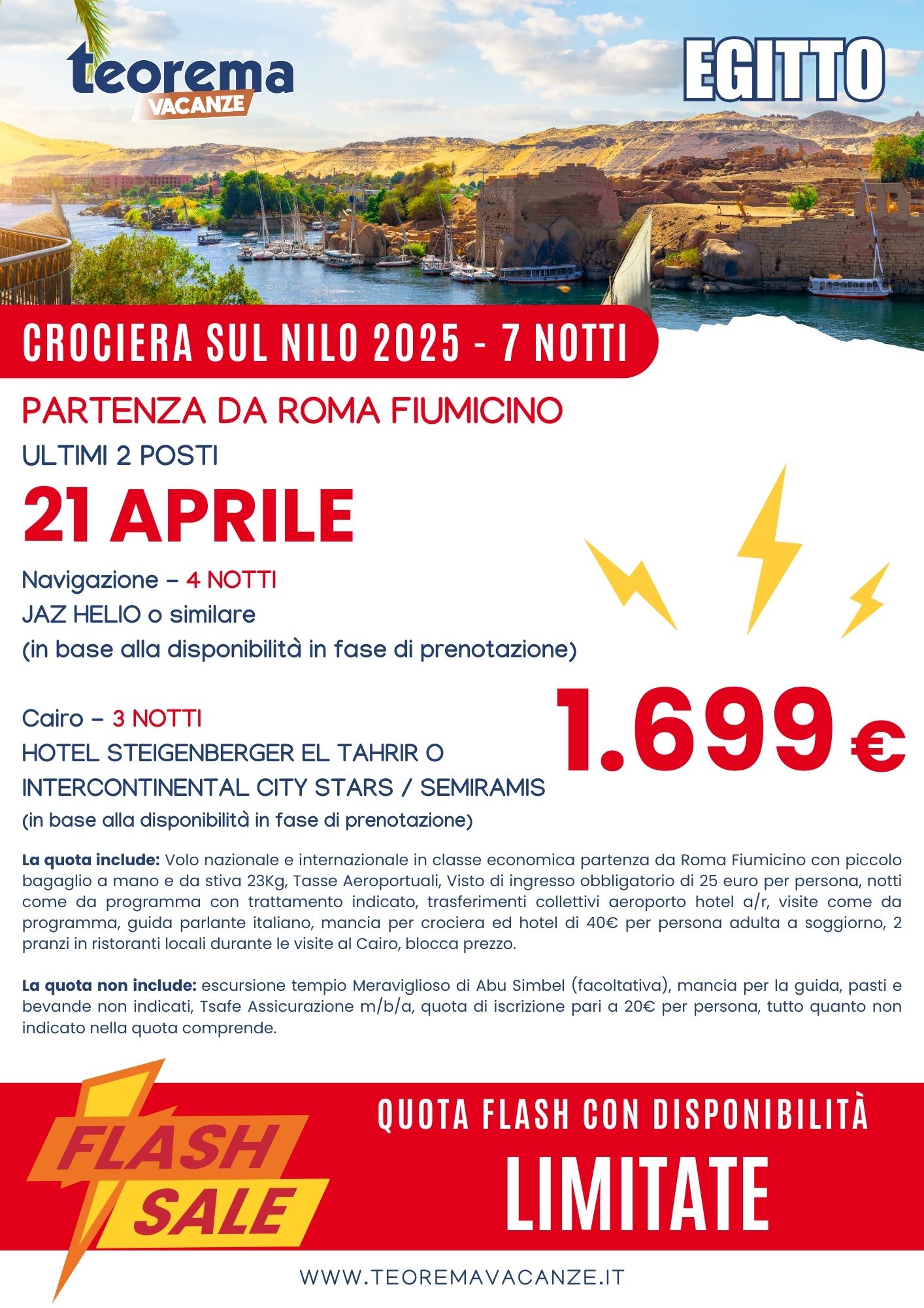 CROCIERA SUL NILO - Speciale pasqua da Roma
