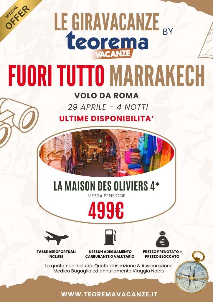 FUORI TUTTO - MARRAKECH da Roma - 29 Aprile