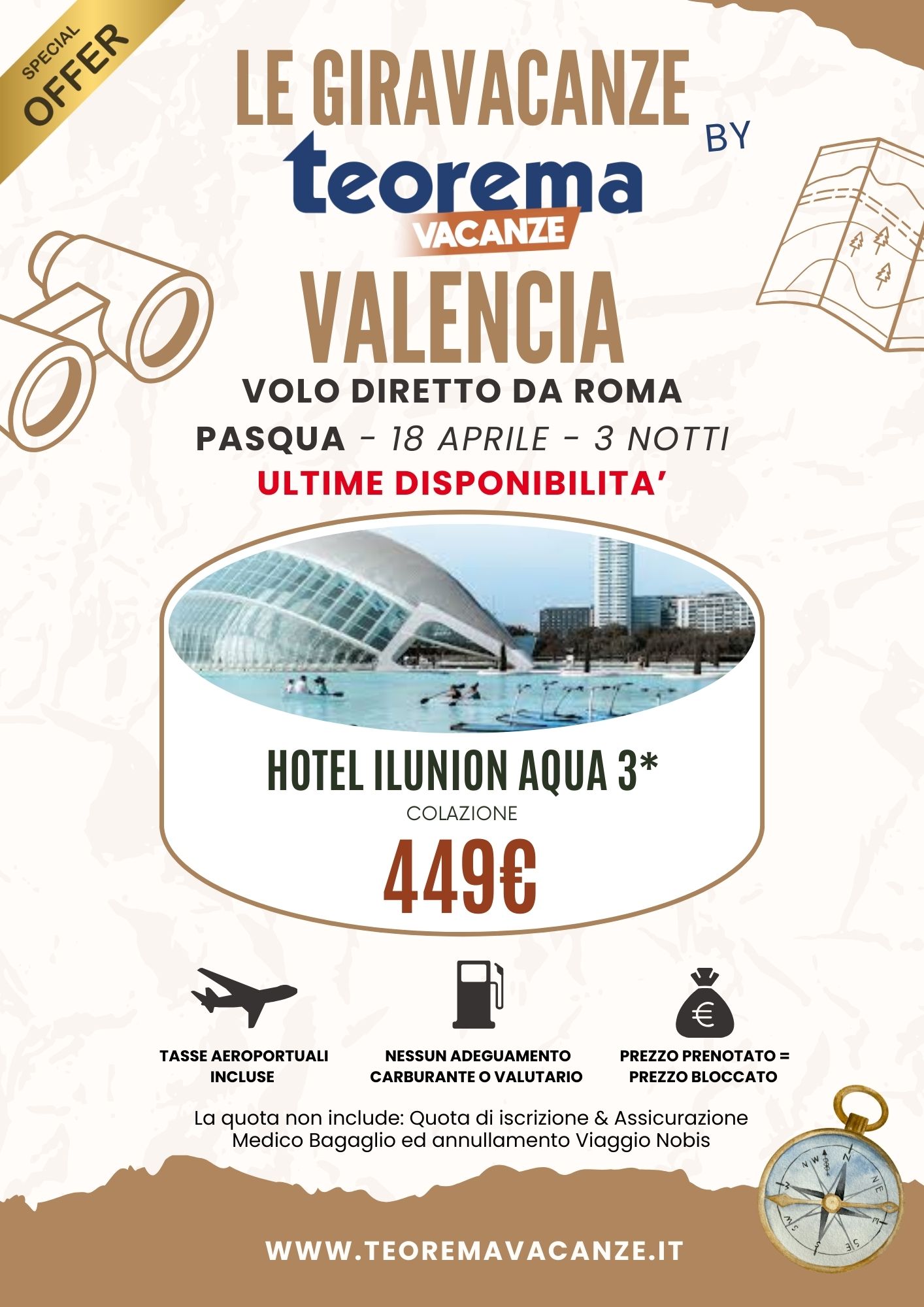 LE GIRAVACANZE - LAST VALENCIA da Roma- 18 Aprile
