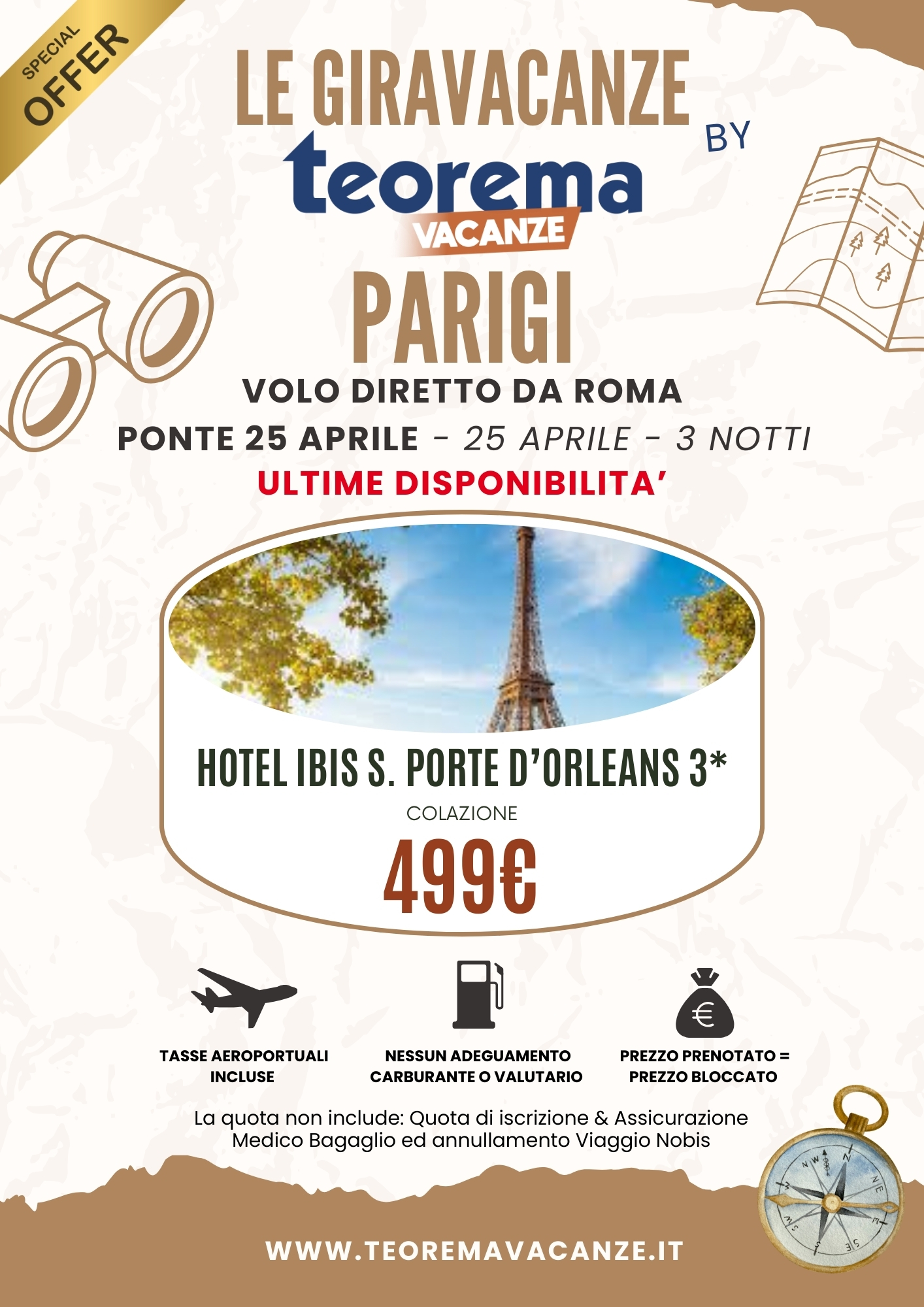LE GIRAVACANZE - PARIGI da Roma - 25 Aprile