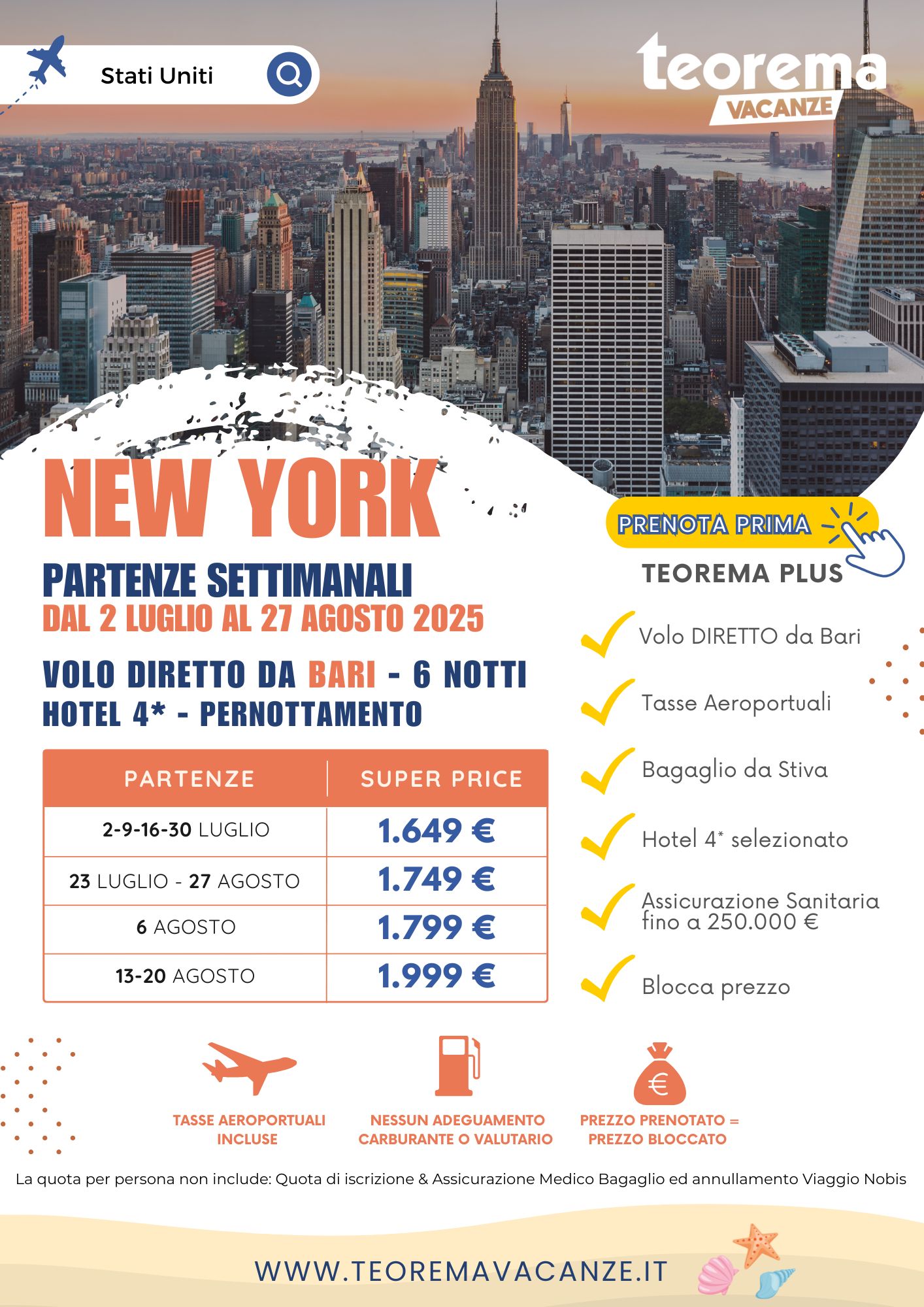 TEOREMA - SPECIALE NEW YORK -  Da Bari