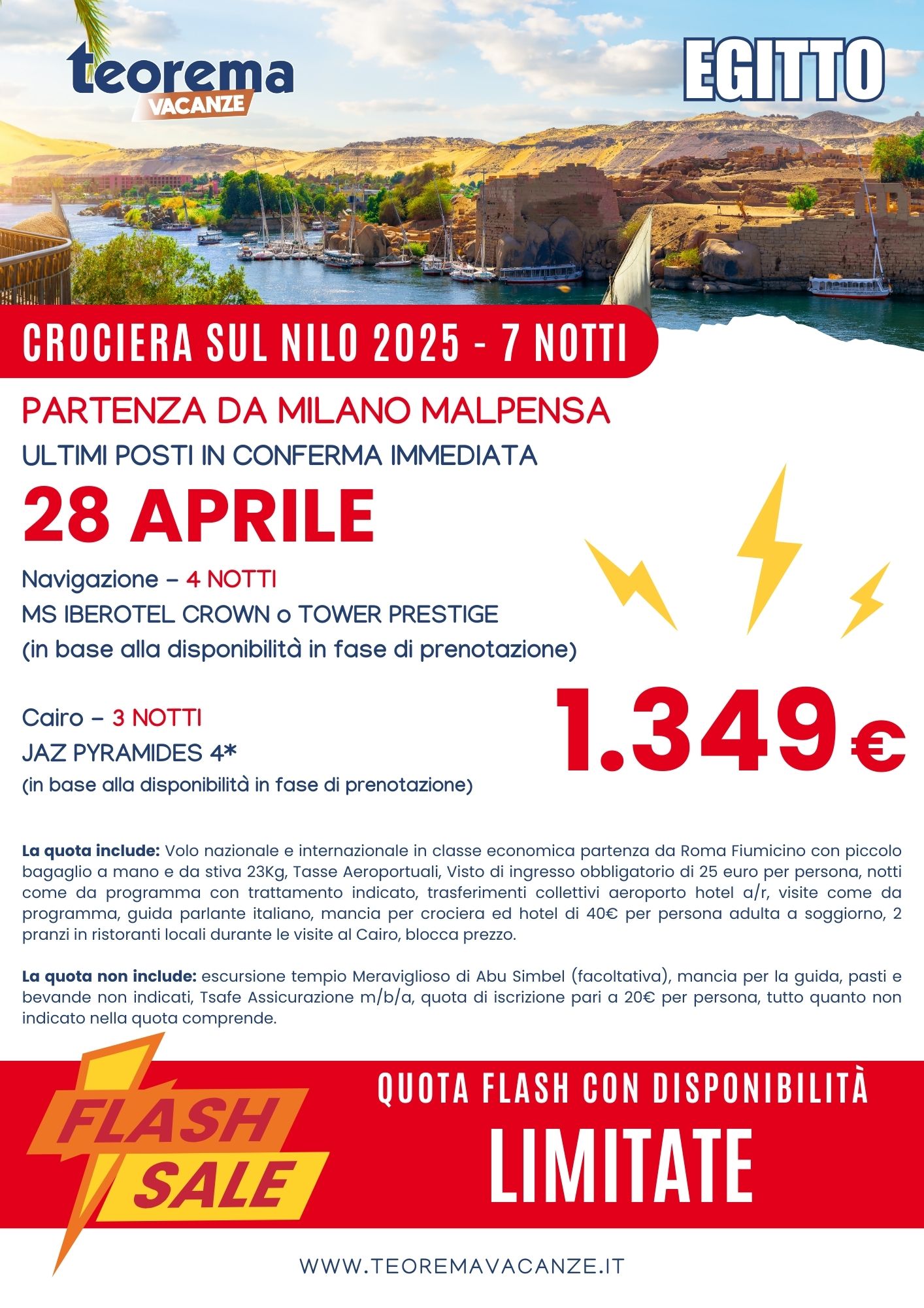 LAST SECOND CROCIERA SUL NILO - Speciale 1 maggio da Milano
