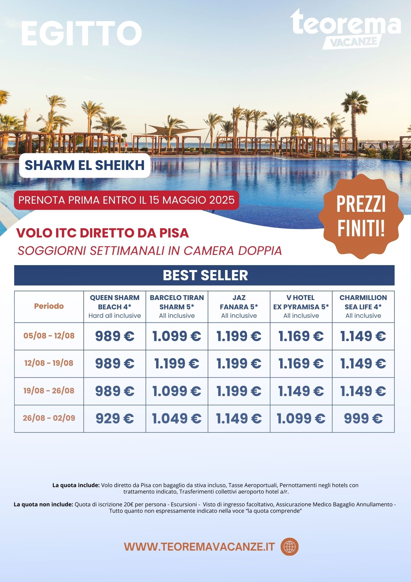 A TUTTO SHARM DA PISA - PREZZI FINITI!