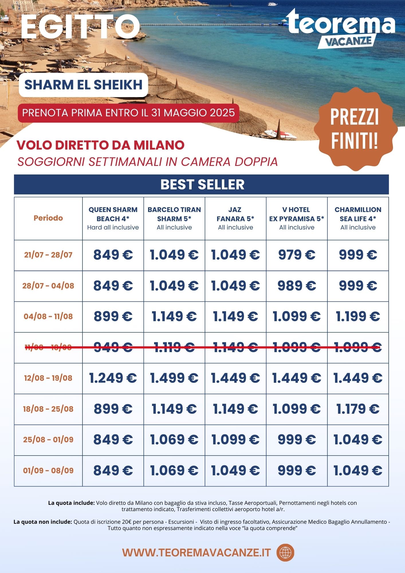A TUTTO SHARM DA MILANO - PREZZI FINITI!