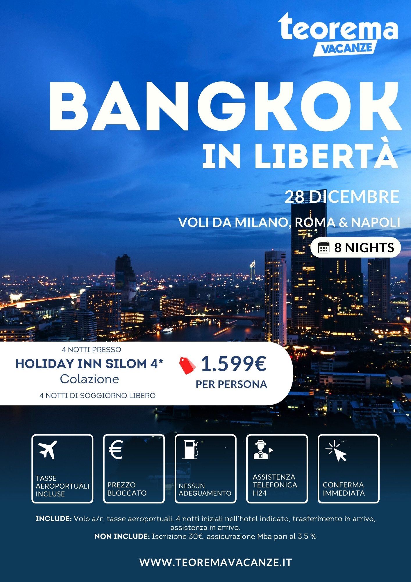 Winter 2026 - Bangkok in libertà - da Milano, Roma & Napoli