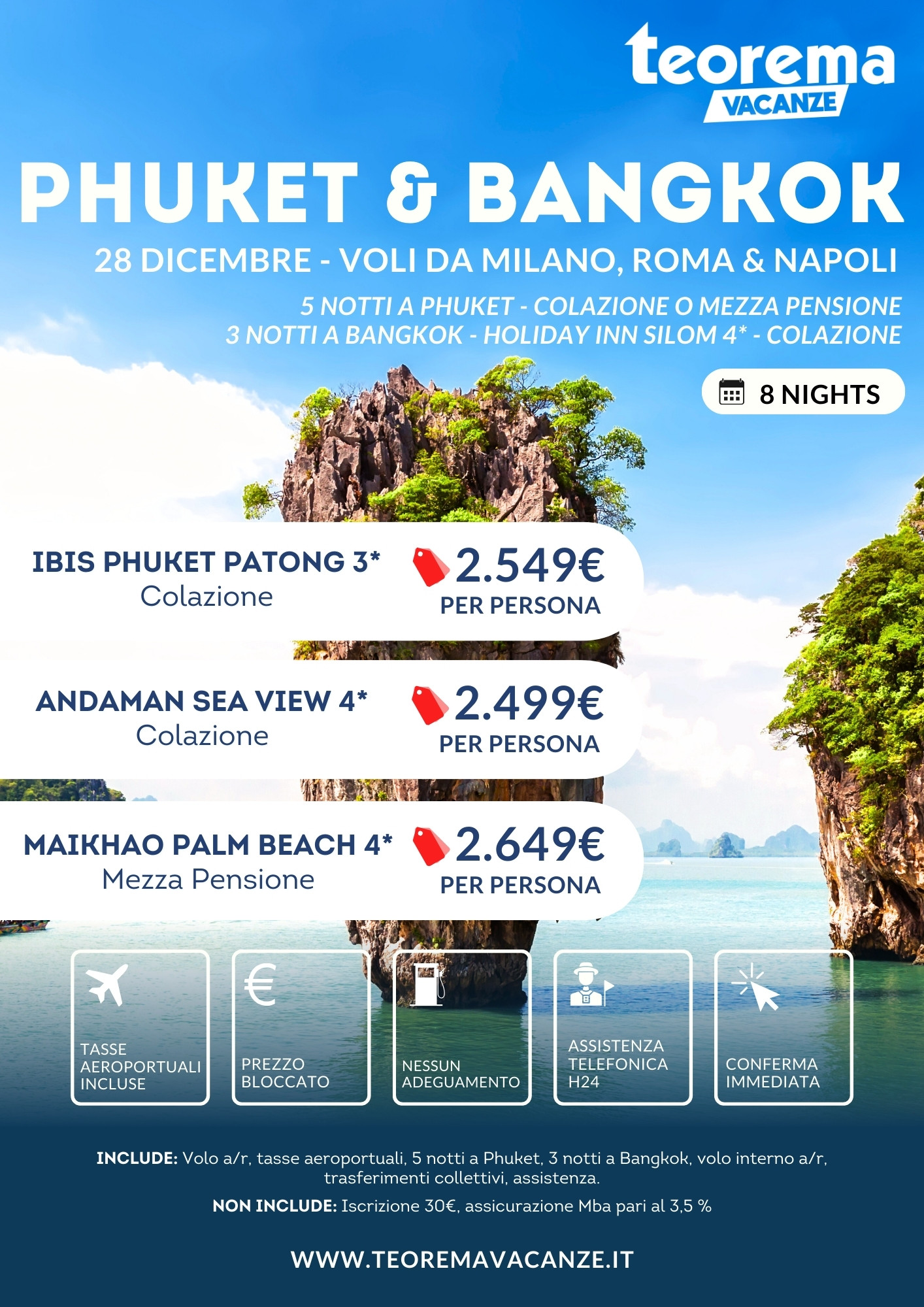 Winter 2026 - Combo Phuket & Bangkok  - da Milano, Roma & Napoli