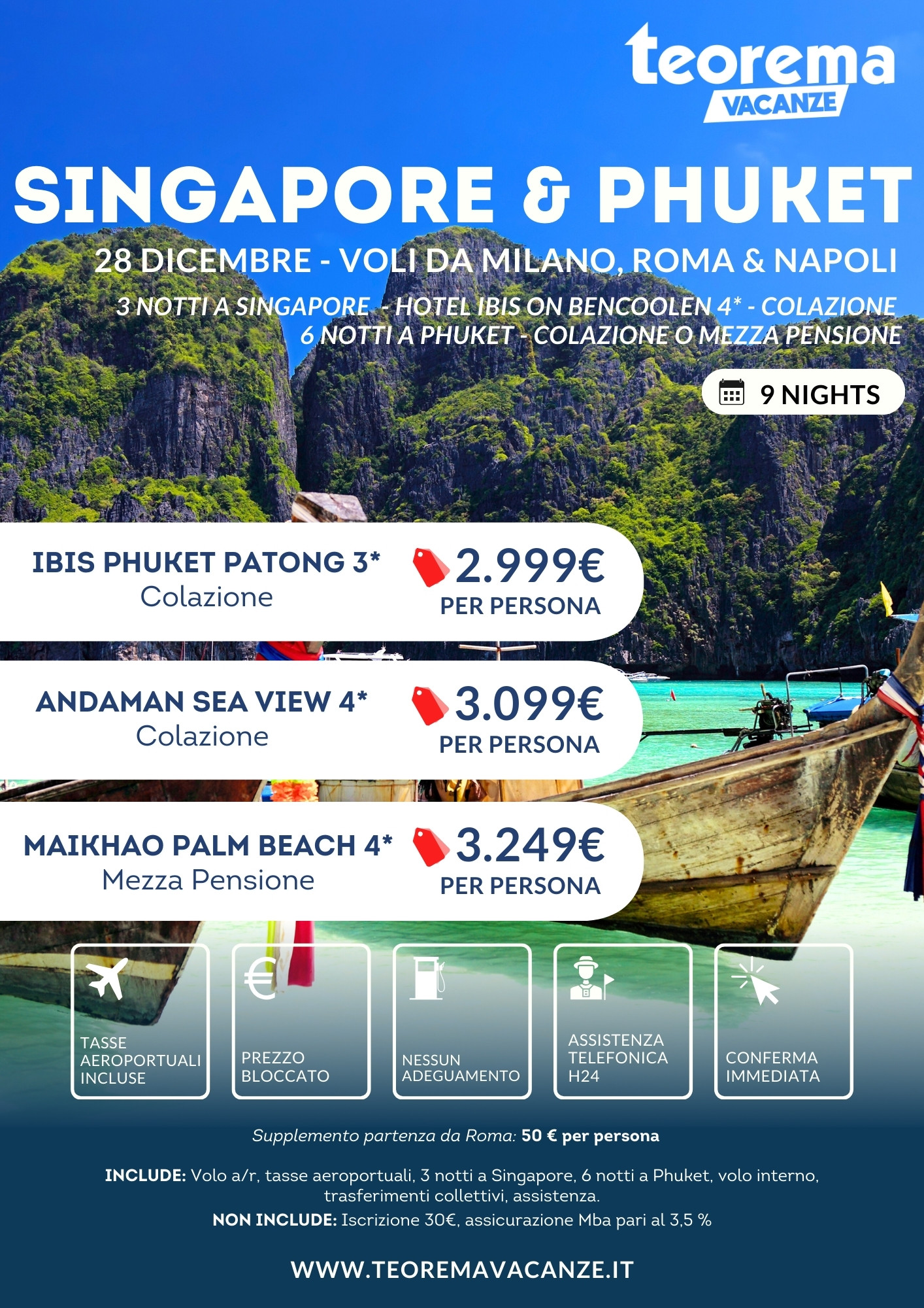 Winter 2026 -  Combo SIngapore & Phuket - da Milano, Roma, Napoli
