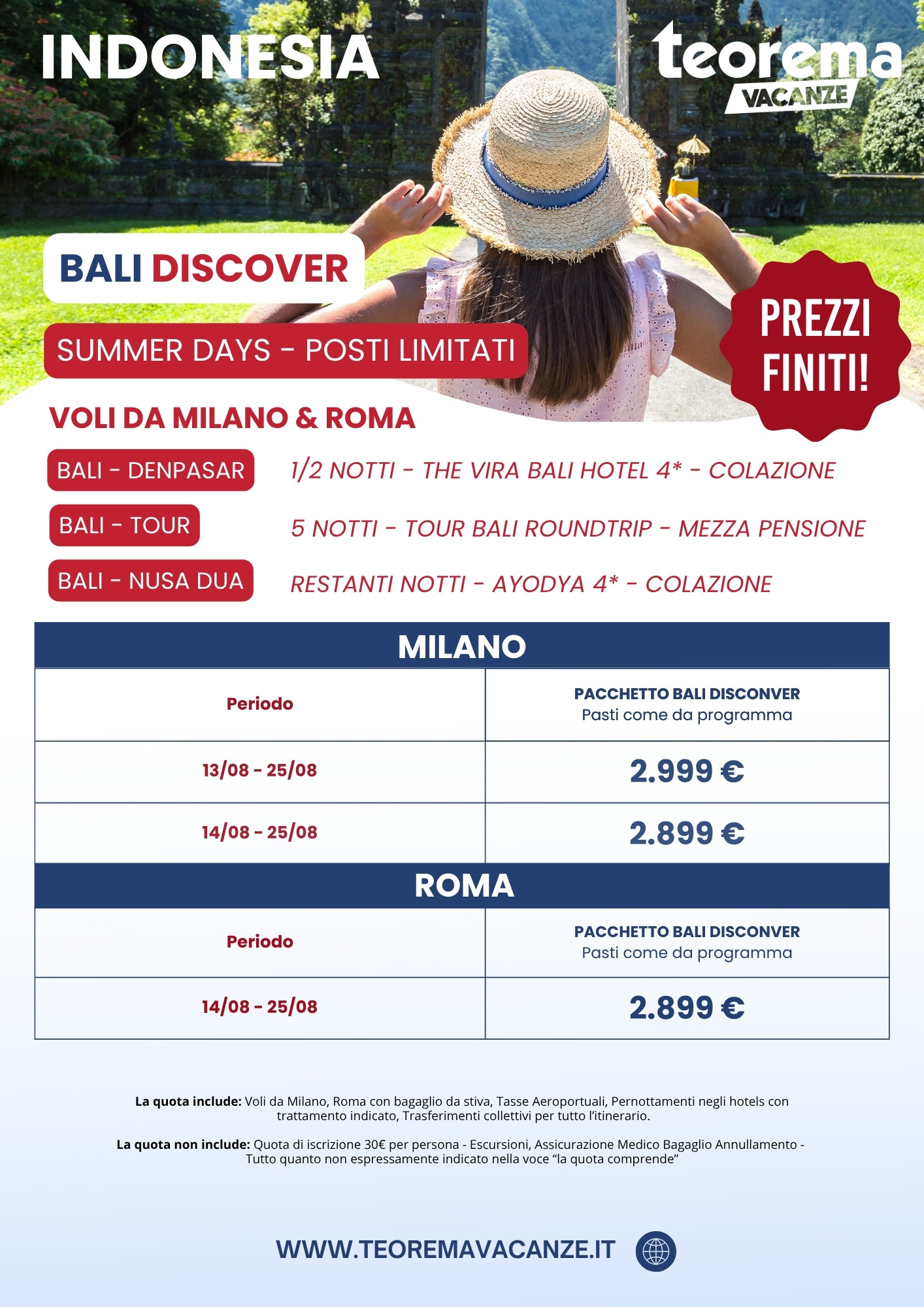 SUMMER DAYS - BALI DISCOVER - Da Milano & Roma