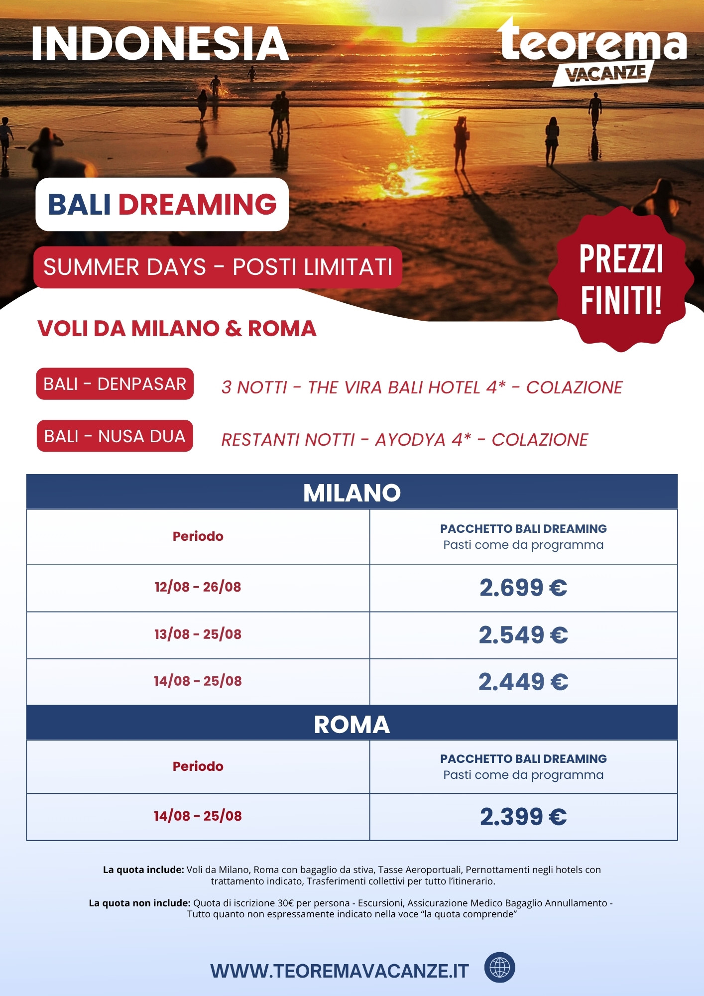 SUMMER DAYS - BALI DREAMING - Da Milano & Roma
