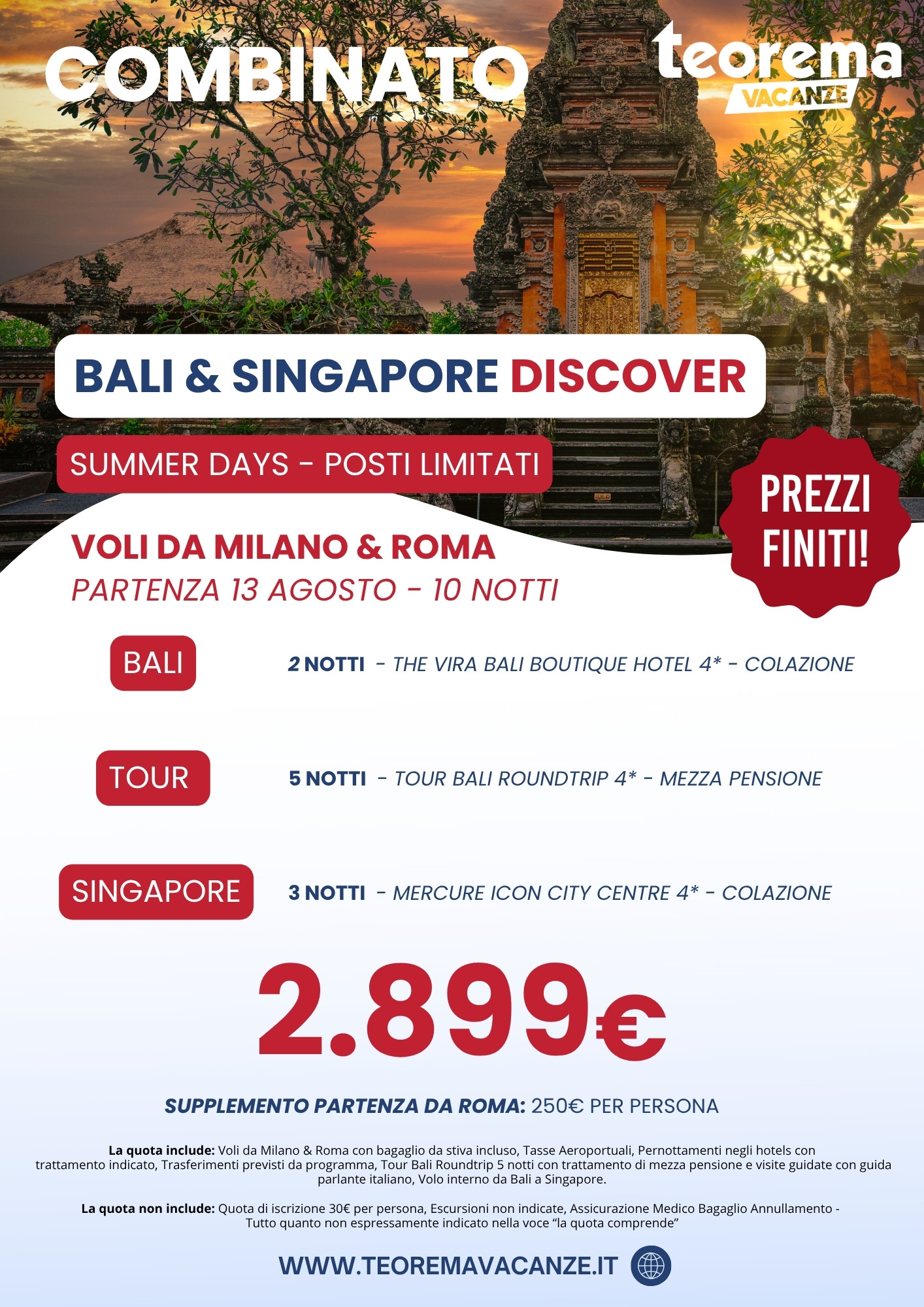 SUMMER DAYS - BALI & SINGAPORE DISCOVER - Da Milano & Roma