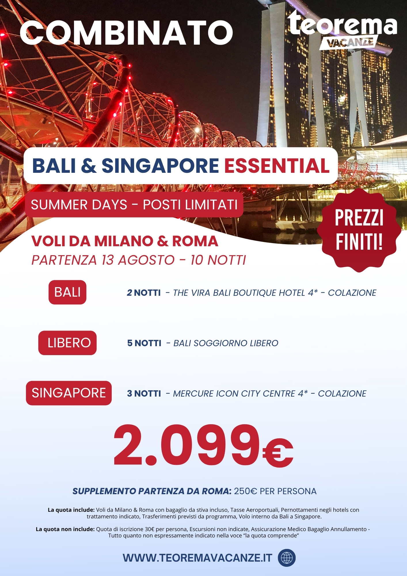SUMMER DAYS - BALI & SINGAPORE ESSENTIAL - Da Milano & Roma