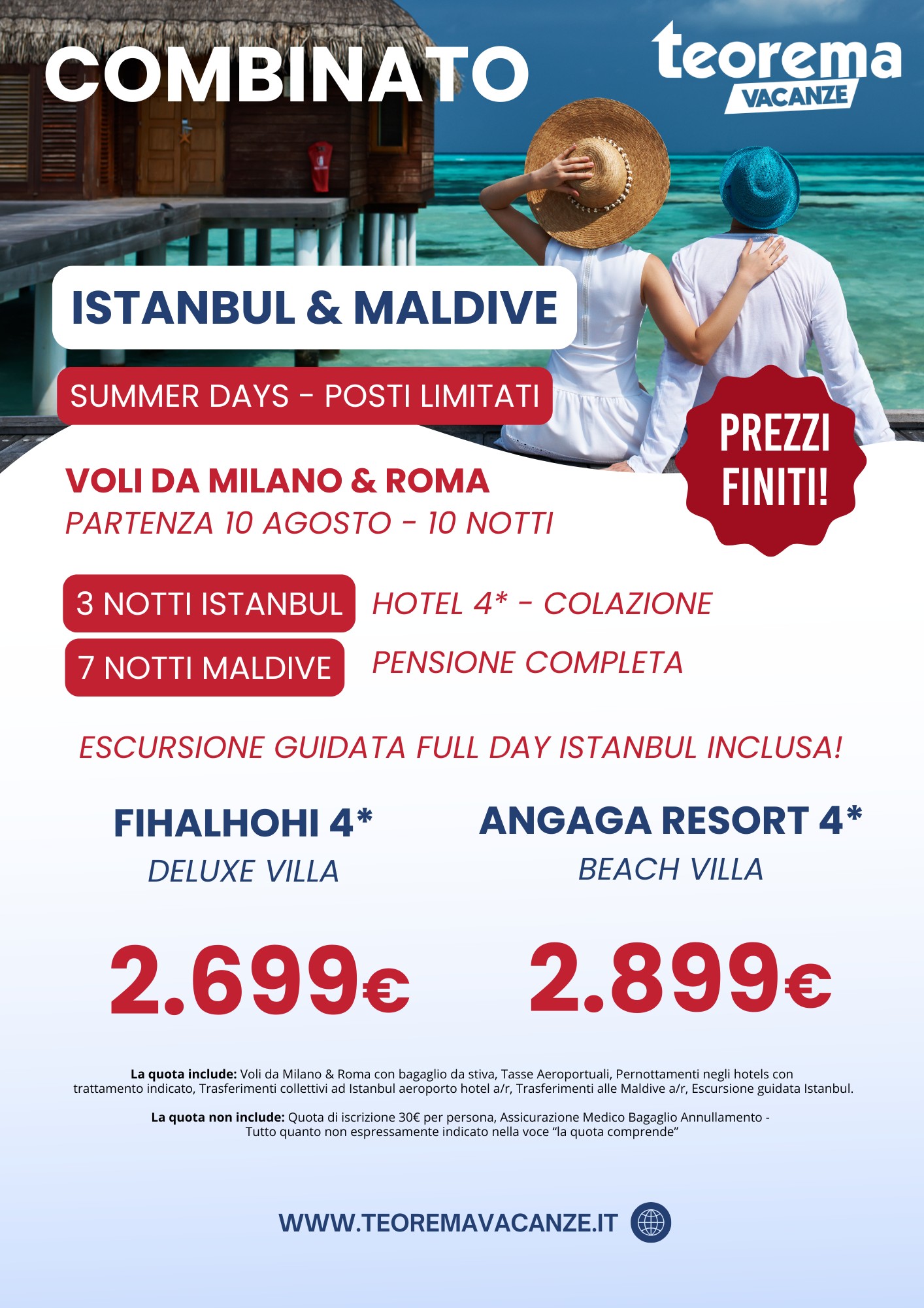 SUMMER DAYS - COMBO ISTANBUL & MALDIVE  - Da Milano & Roma