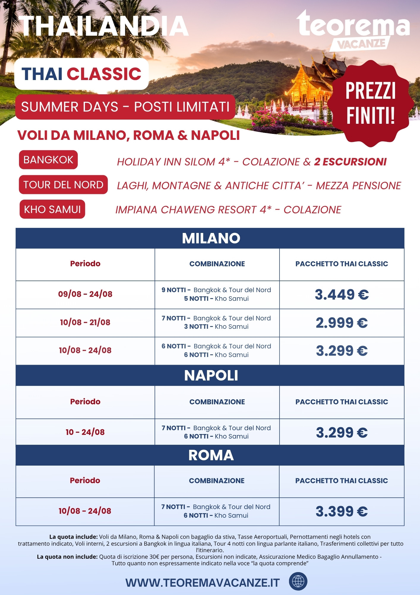 SUMMER DAYS - THAI CLASSIC - Da Milano, Roma & Napoli