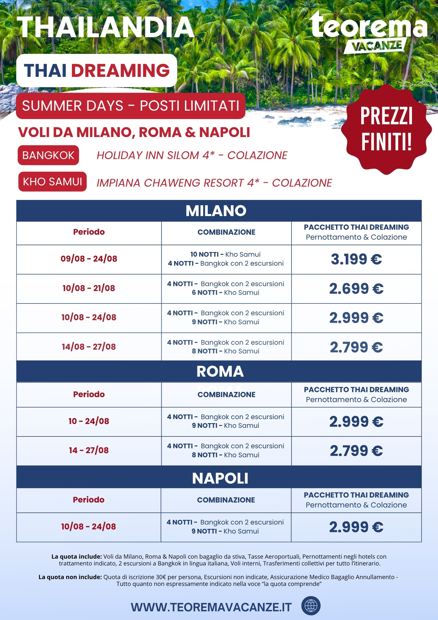 SUMMER DAYS - THAI DREAMING - Da Milano, Roma & Napoli
