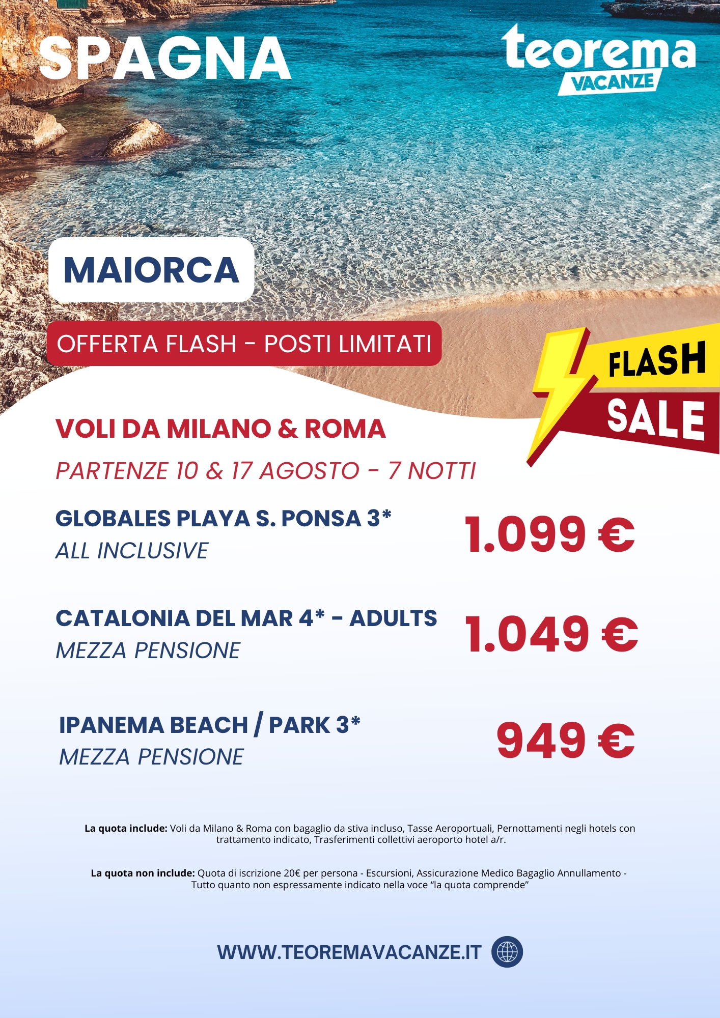 FLASH SALE 2025 - MAIORCA - Da Milano & Roma