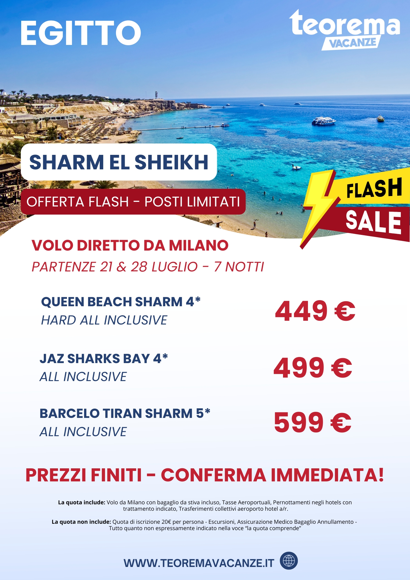 FLASH SALE 2025 - SHARM EL SHEIKH - DA MILANO