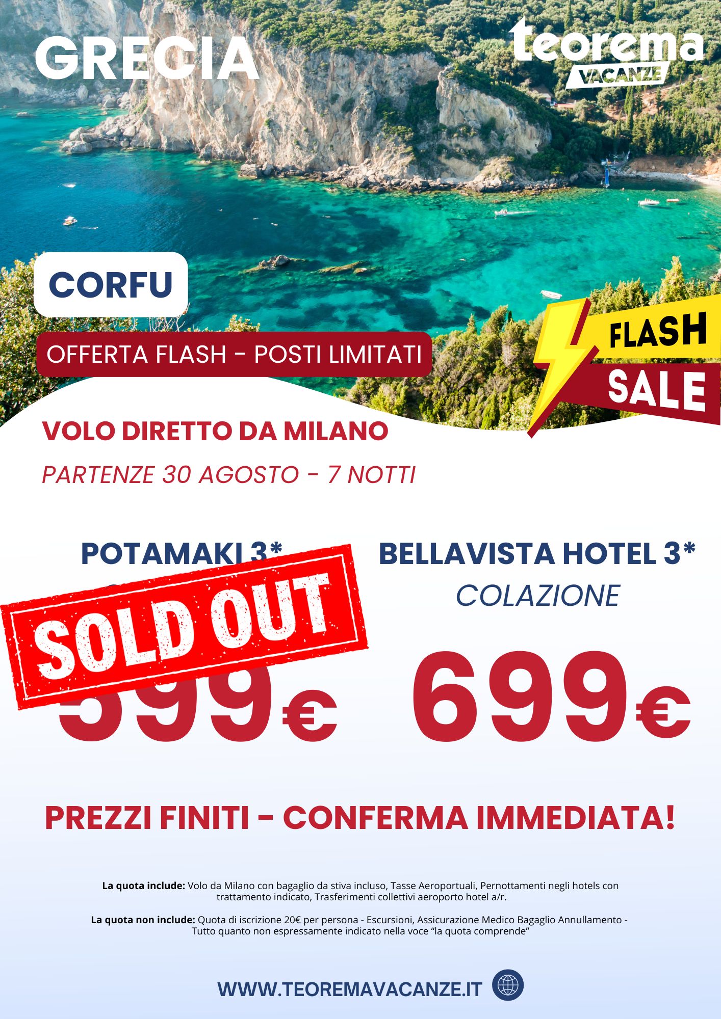 FLASH SALE - CORFÙ -  Da Milano