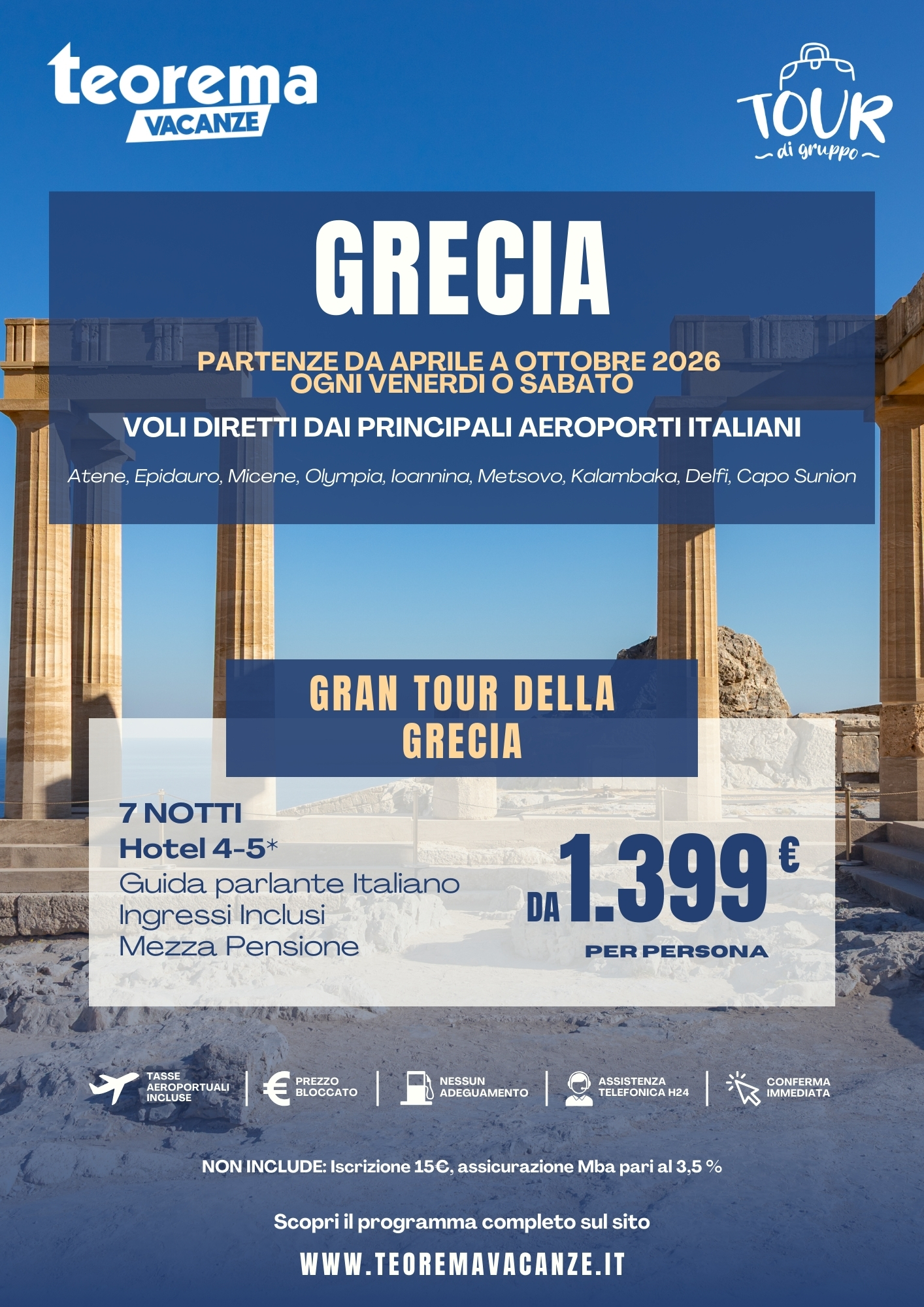 GRAN TOUR DELLA GRECIA - SUMMER 2026