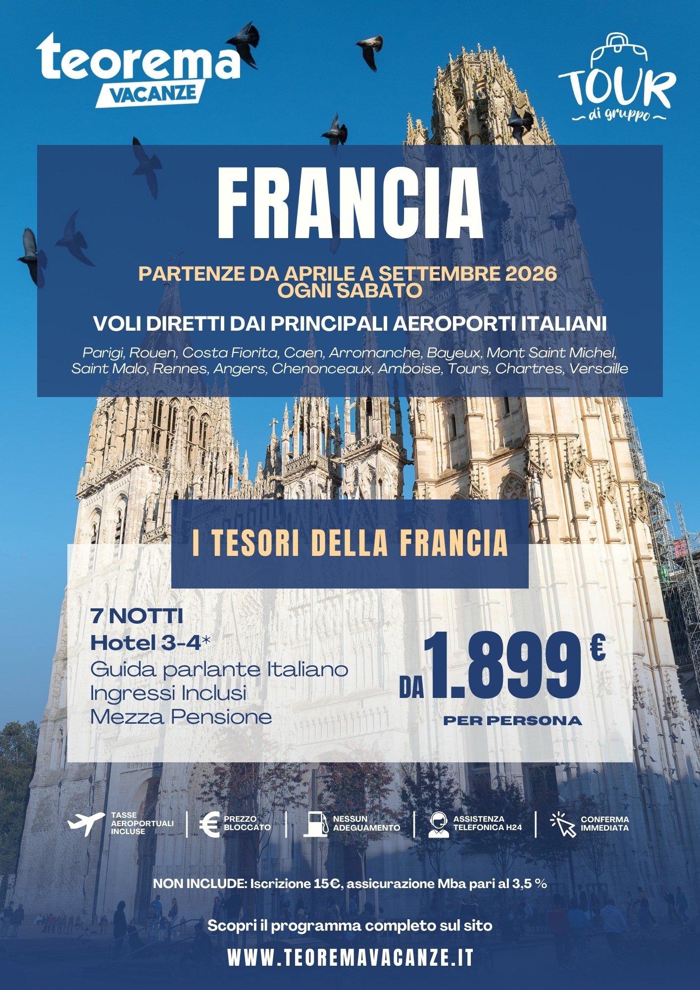 TOUR TESORI DELLA FRANCIA - SUMMER 2026