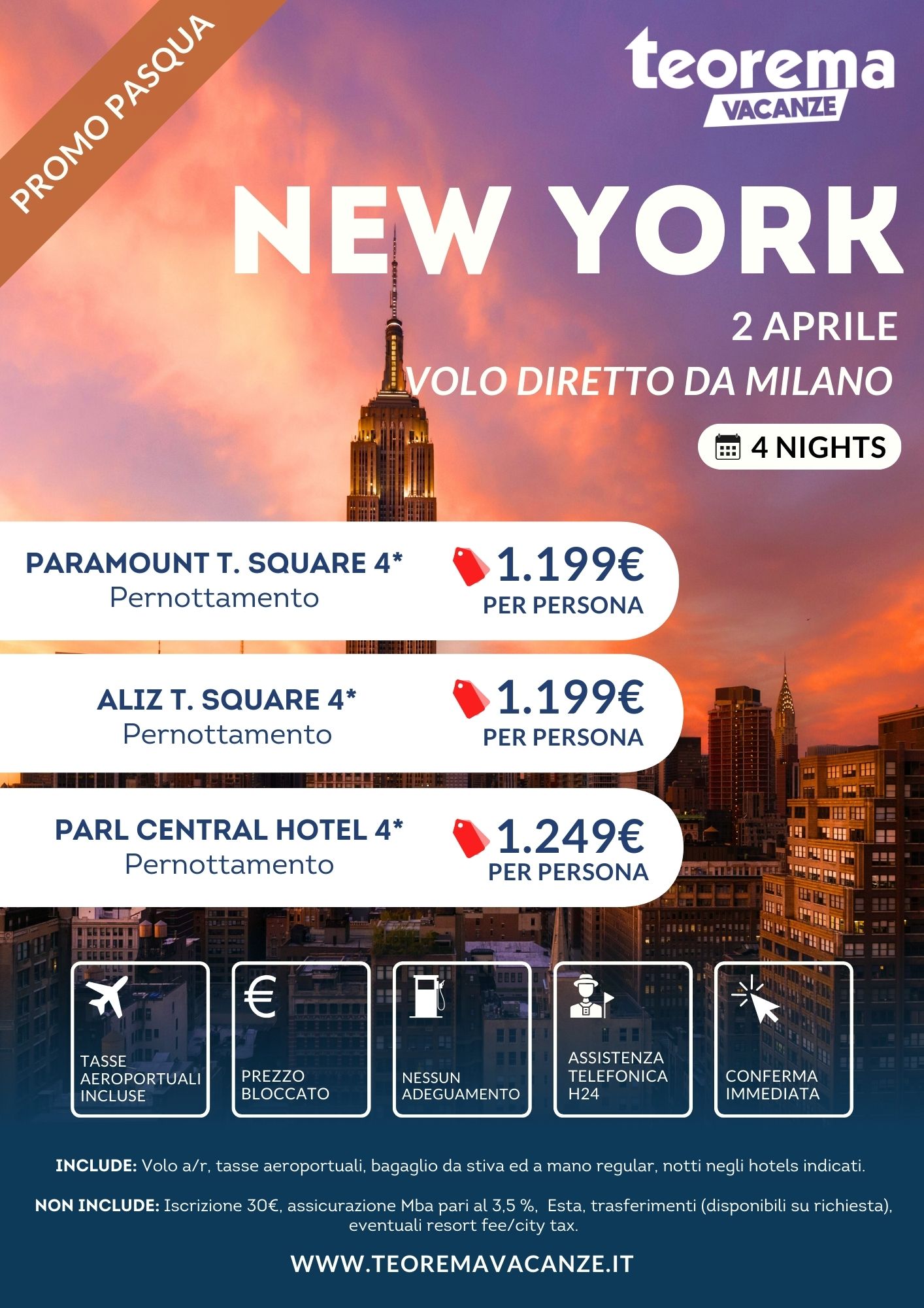 PROMO PASQUA - New York da Milano
