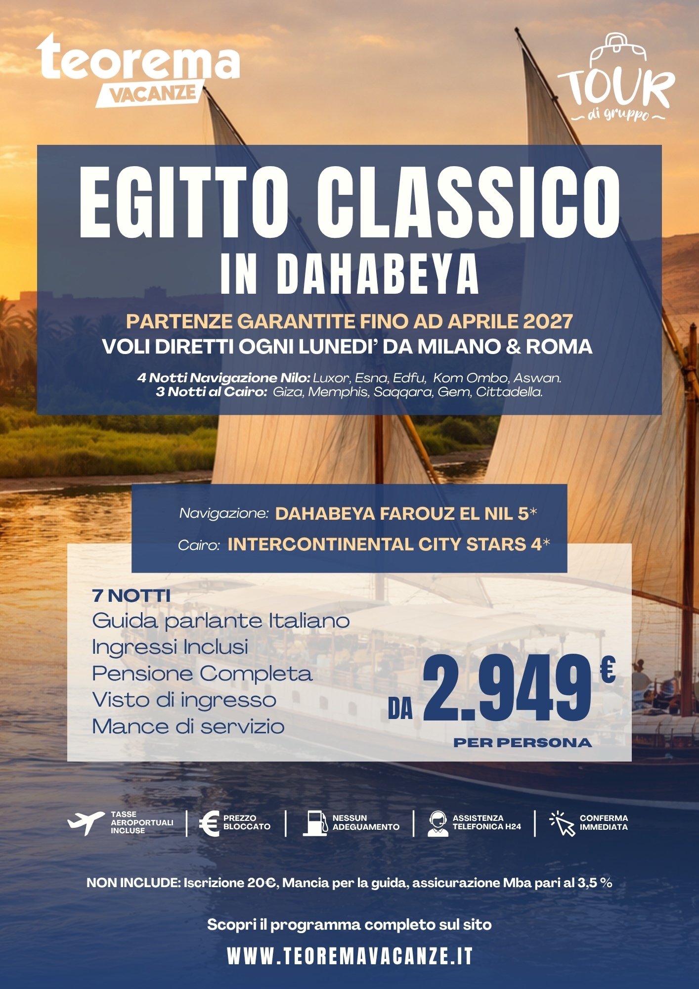 SPECIALE EGITTO CLASSICO DAHABEYA - SUMMER 26
