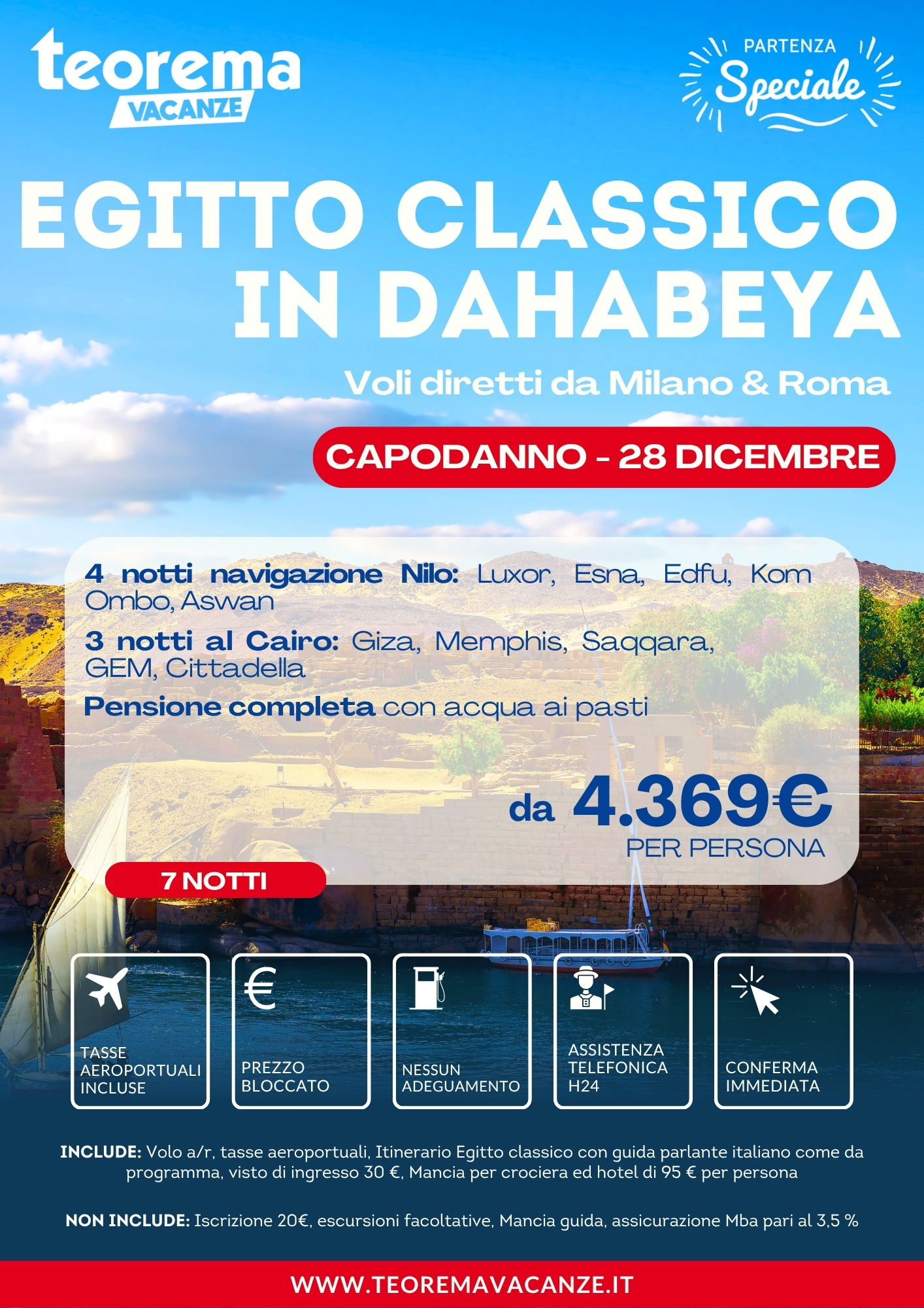 EGITTO CLASSICO IN DAHABEYA - WINTER 27