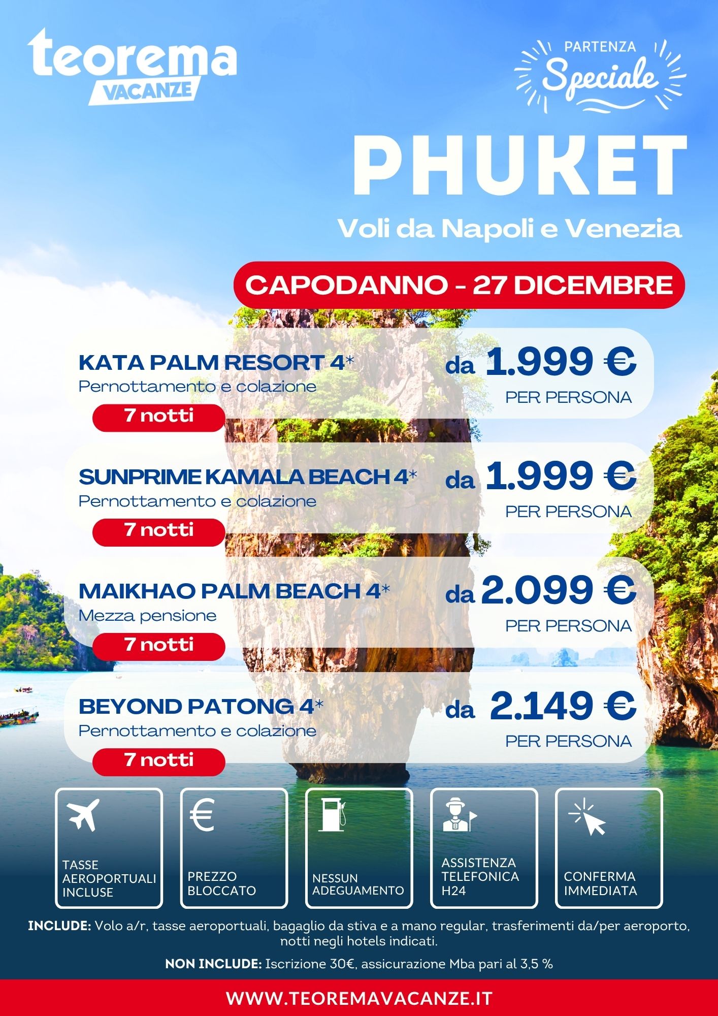 CAPODANNO PHUKET - DA NAPOLI E VENEZIA - WINTER 2027
