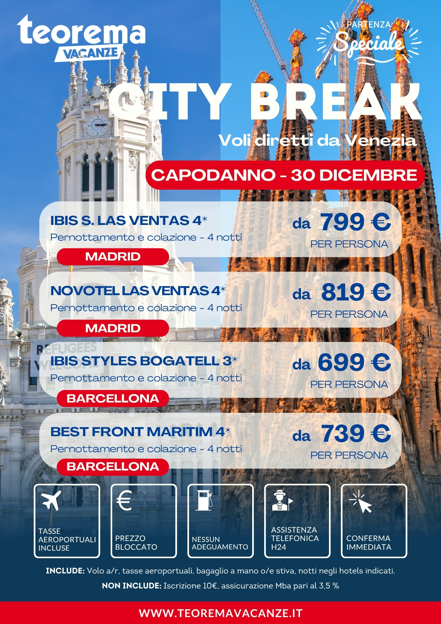 CAPODANNO MADRID O BARCELLONA - DA VENEZIA - WINTER 2027