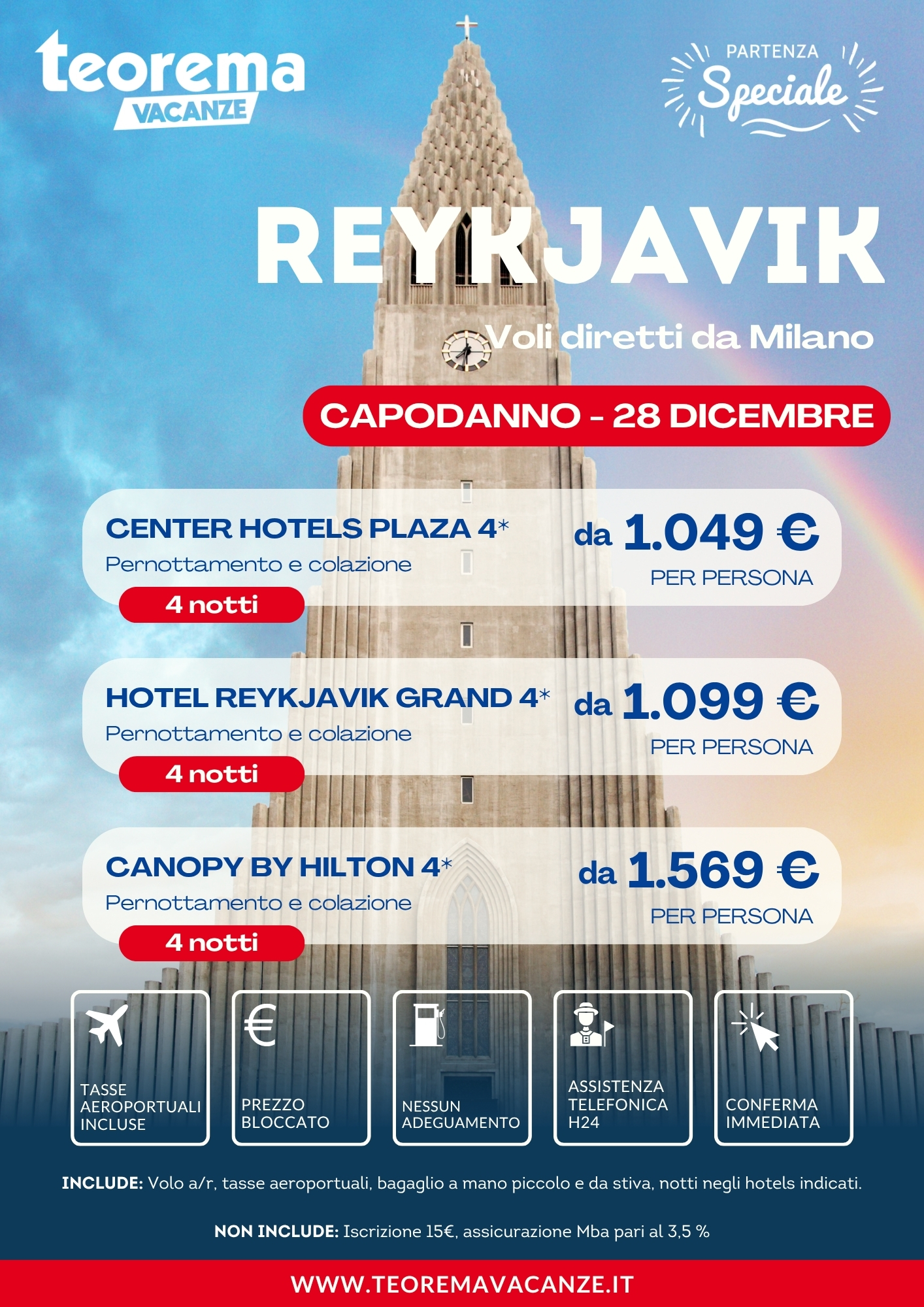 CAPODANNO REYKJAVIK - DA MILANO - WINTER 2027