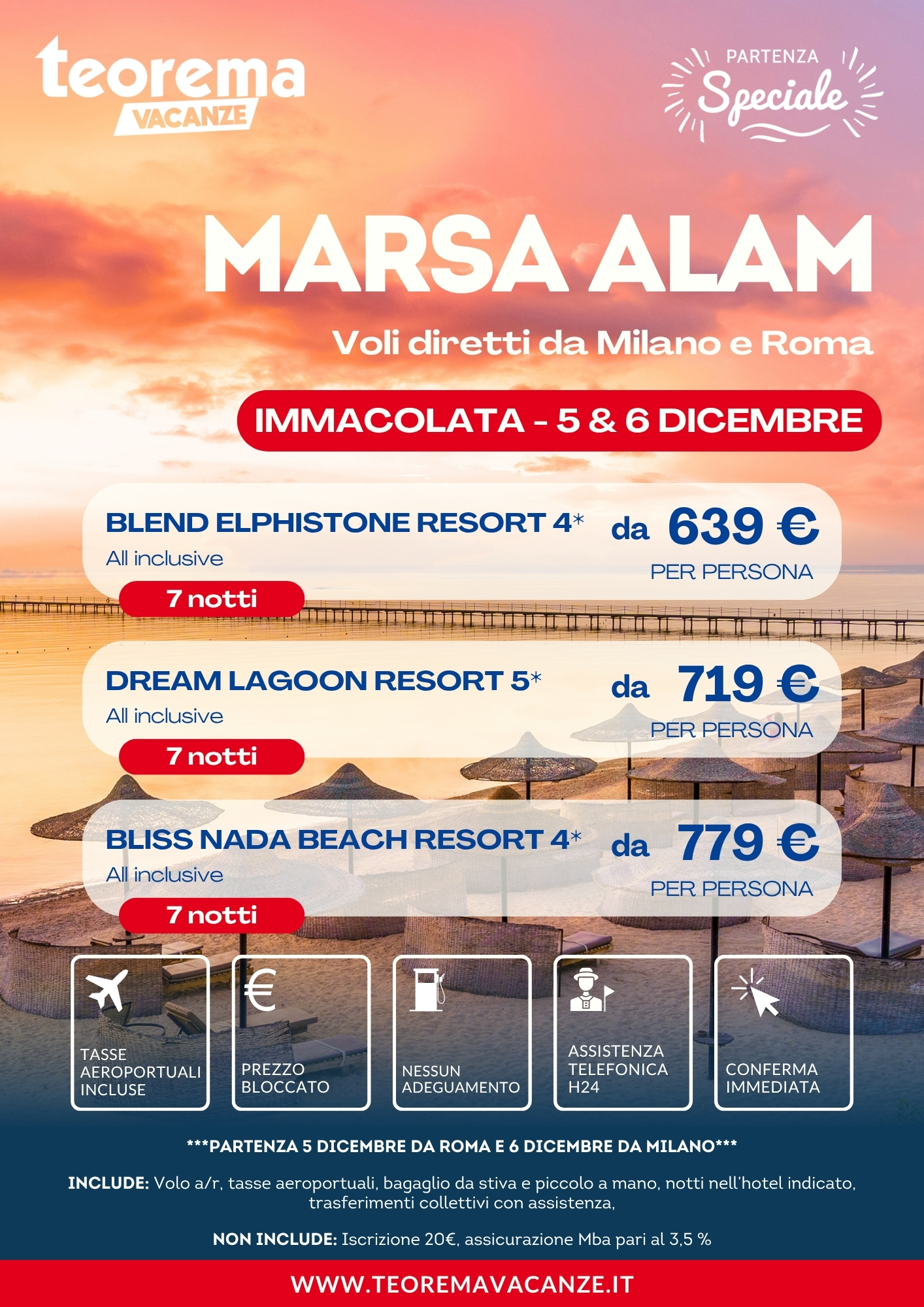 IMMACOLATA MARSA ALAM - DA MILANO E ROMA - WINTER 2027