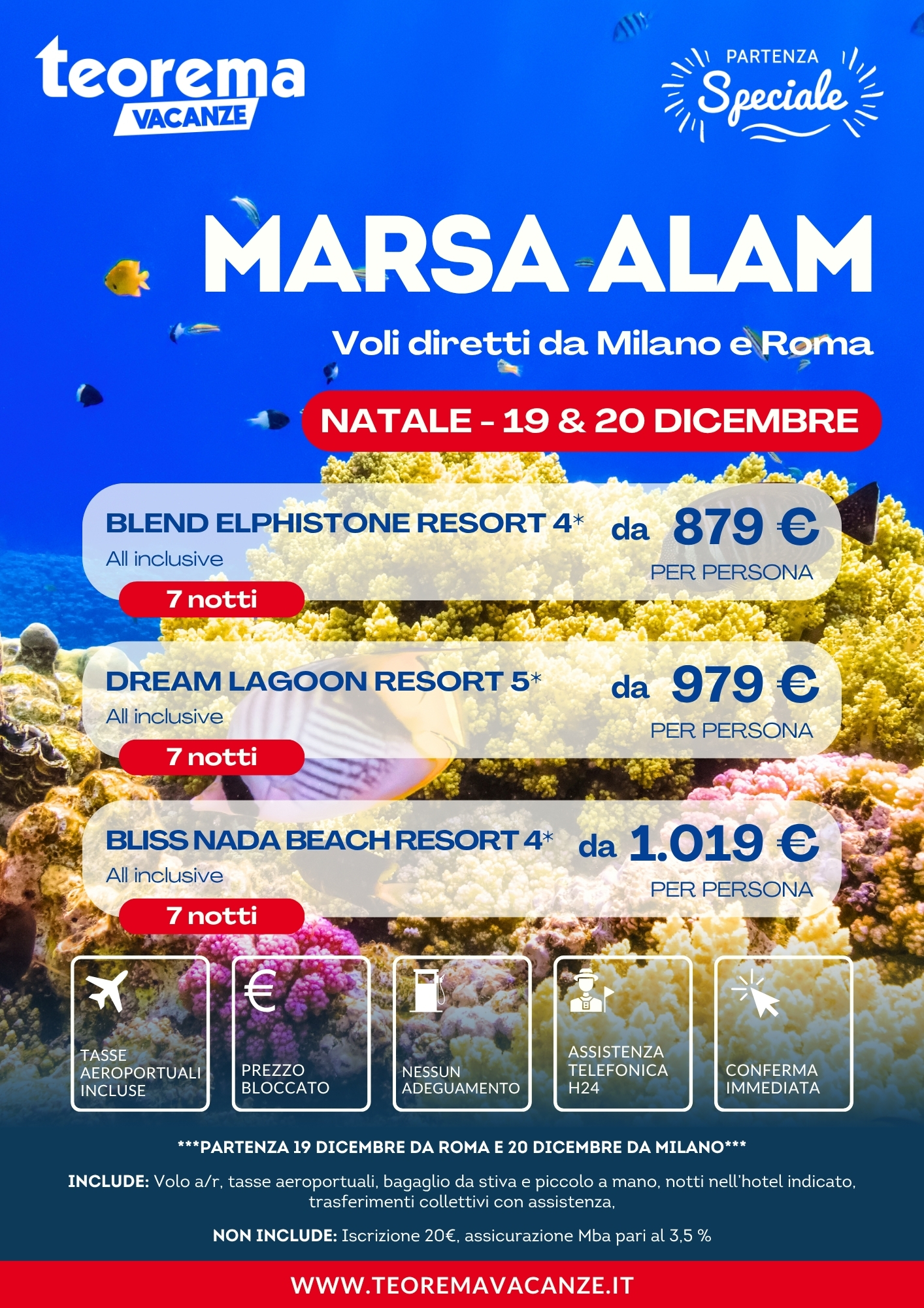 NATALE MARSA ALAM - DA MILANO E ROMA - WINTER 2027