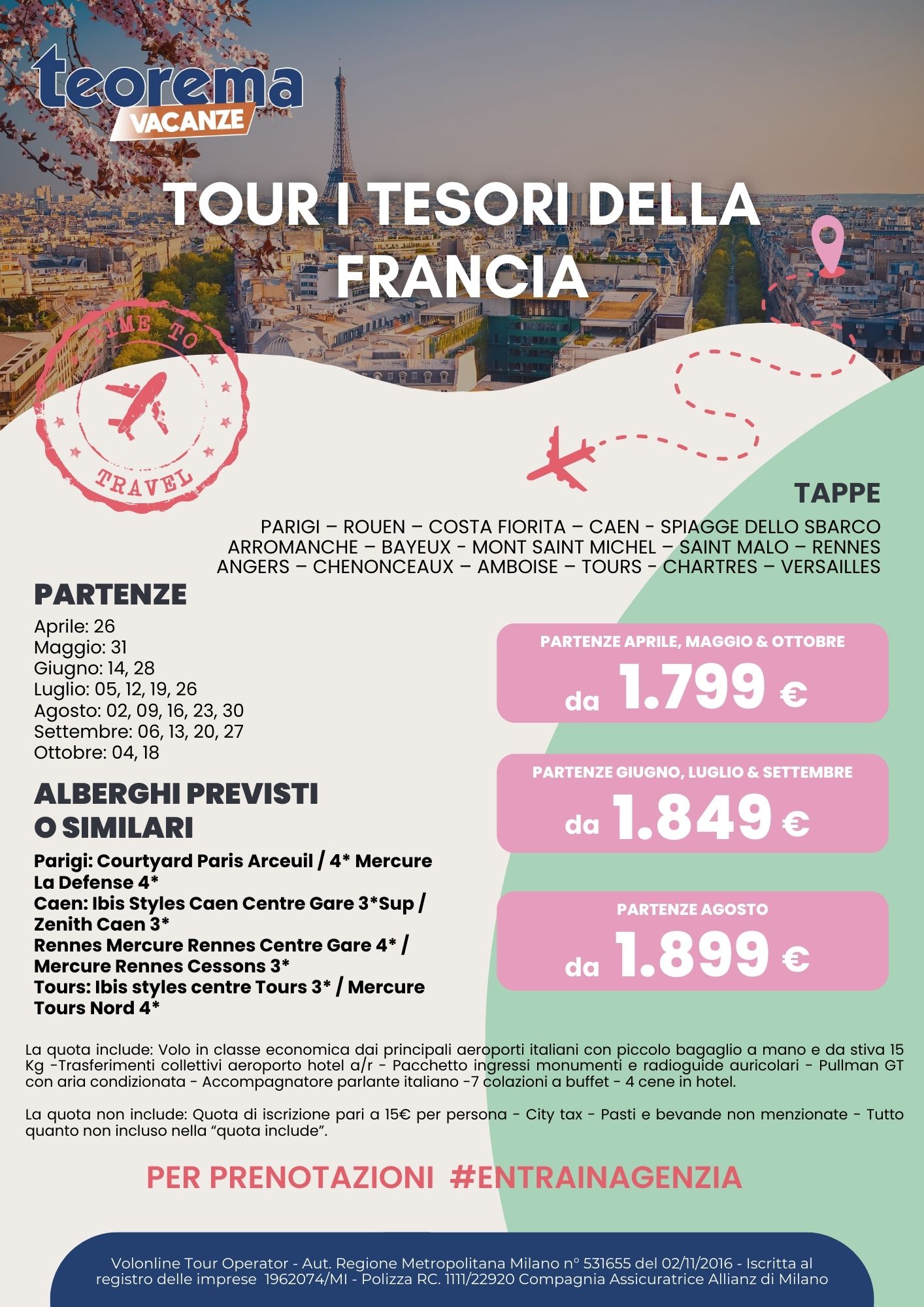 TOUR I TESORI DELLA FRANCIA 2025