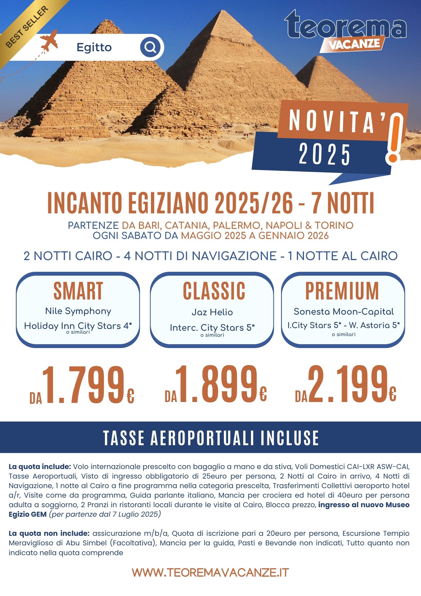 NOVITÀ TEOREMA - INCANTO EGIZIANO - Da Napoli, Bari, Catania, Palermo & Torino &