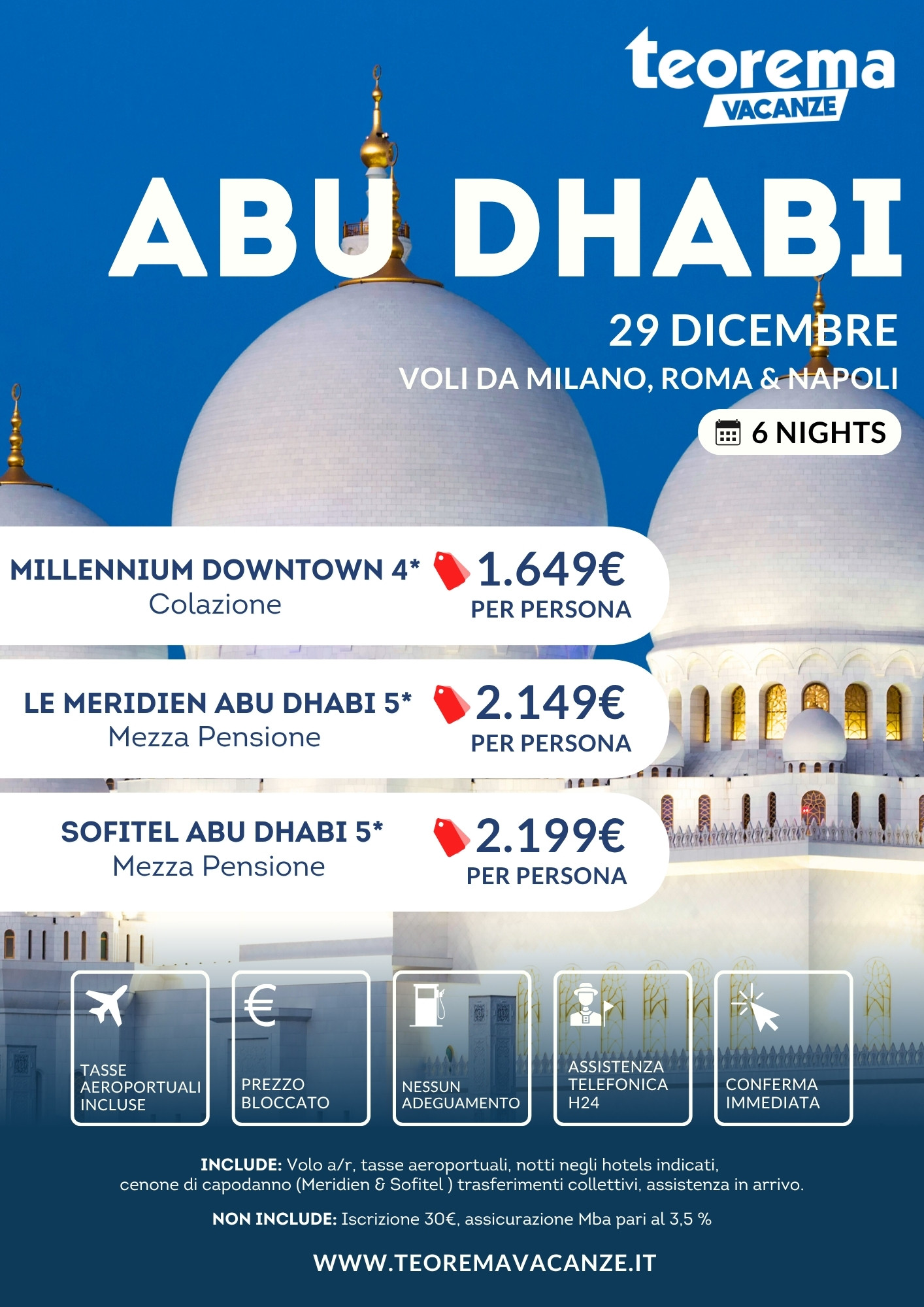 Winter 2026 - Abu Dhabi - da Milano, Roma e Napoli