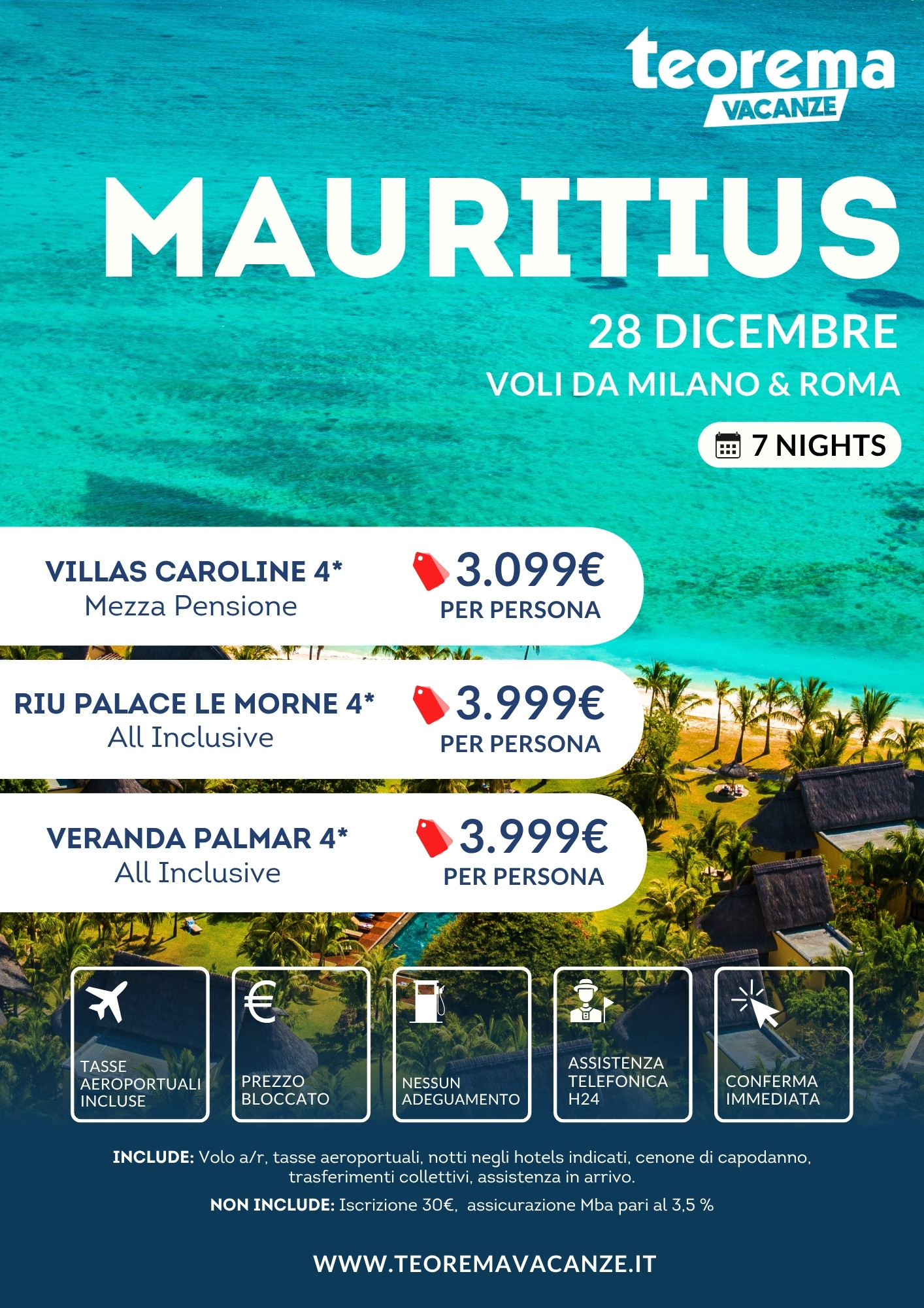 Winter 2026 - Mauritius - da Milano e Roma