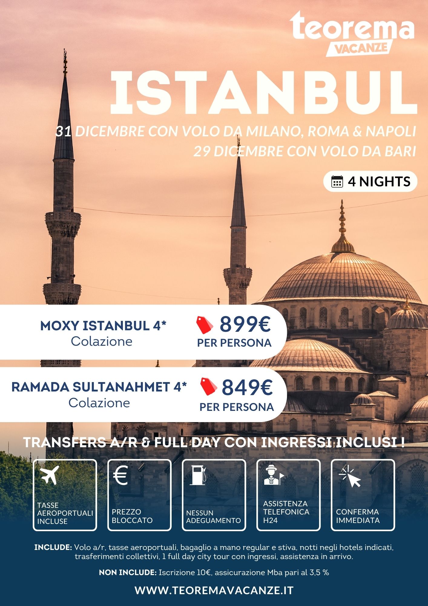 WINTER 2026 - Capodanno Istanbul - da Milano, Roma & Napoli