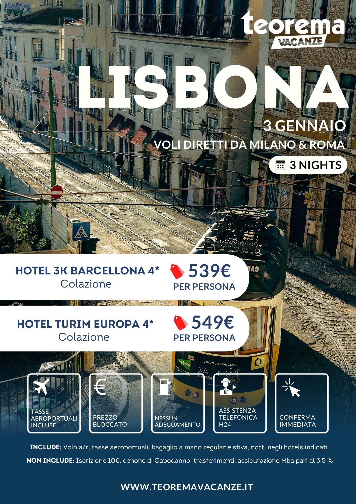 EPIFANIA 2026 - LISBONA - Da Milano & Roma